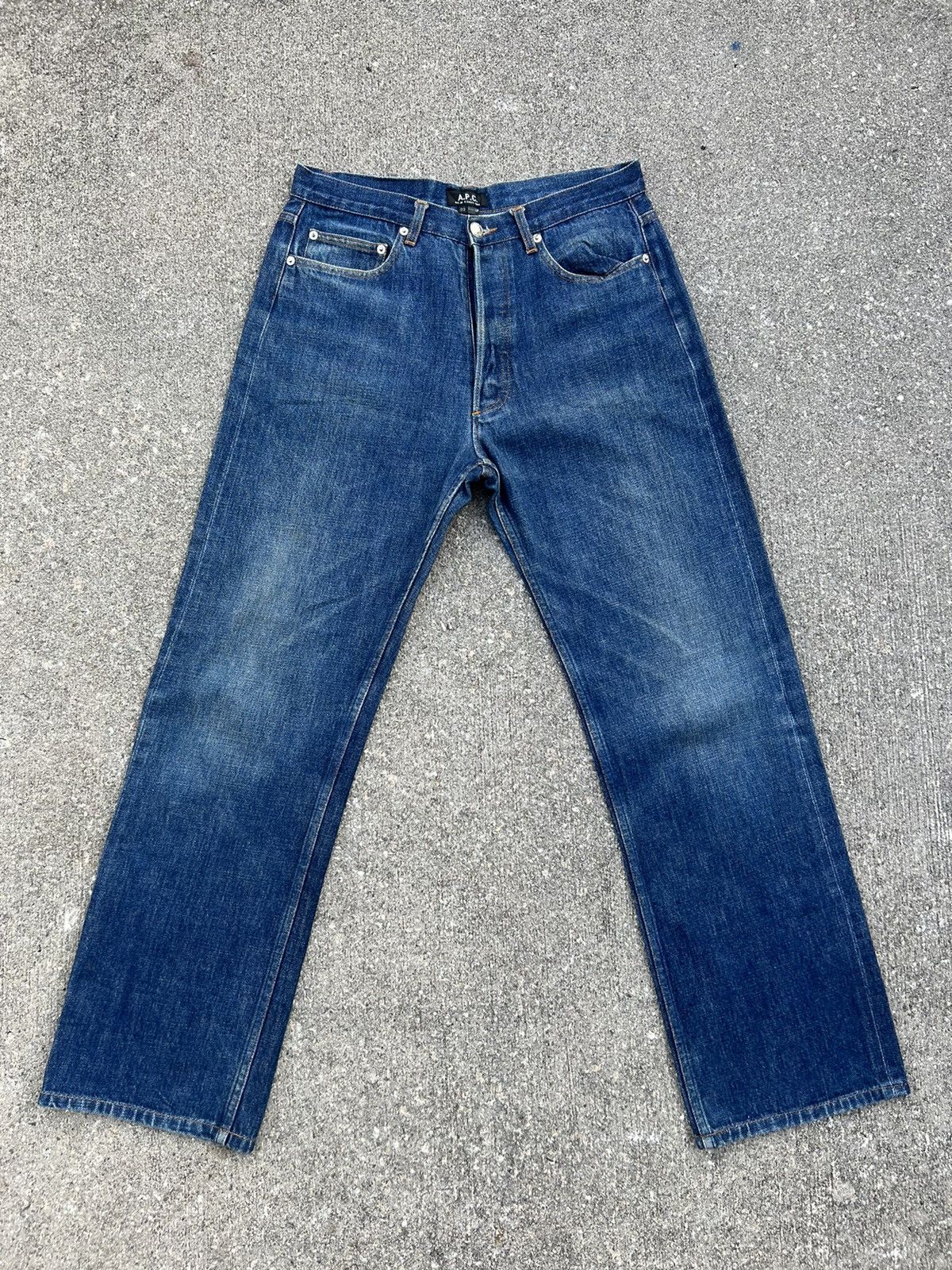 A.P.C. Vintage A.P.C. Paris Faded Denim Redline Selvedge Jeans Size US 31 - 1 Thumbnail