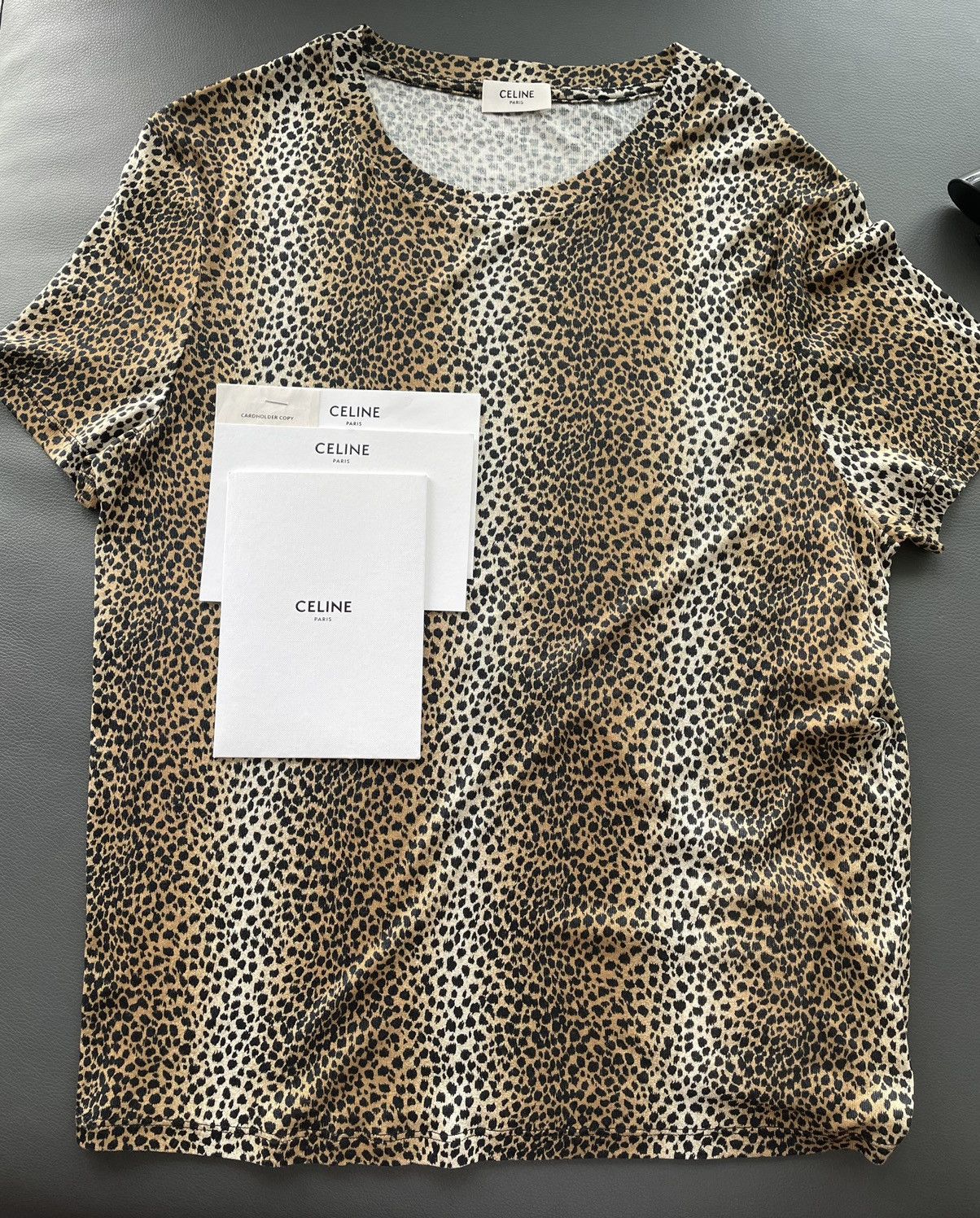 Celine × Hedi Slimane Runway Brand New Iconic Hedi Classic Leopard T-shirt Tee Size US M / EU 48-50 / 2 - 17 Thumbnail