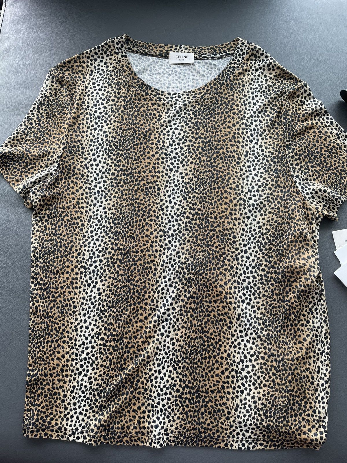 Celine × Hedi Slimane Runway Brand New Iconic Hedi Classic Leopard T-shirt Tee Size US M / EU 48-50 / 2 - 18 Thumbnail