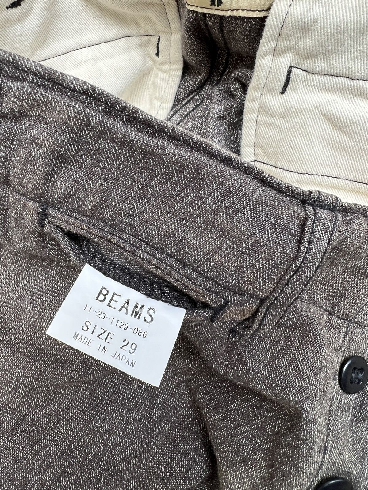 Beams Plus VTG Beams Japan Sun Fade Mud Salt & Pepper Chinos Trouser Size US 29 - 22 Thumbnail