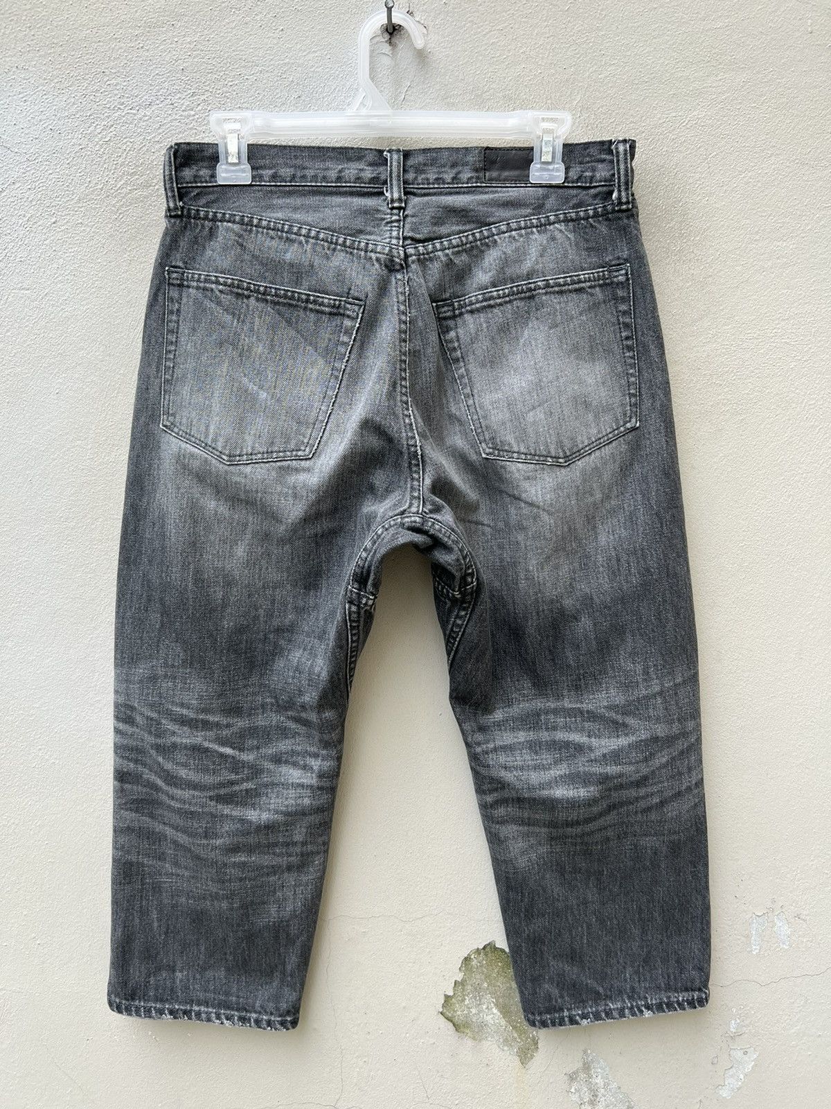 Sanca Japan Distressed Patchwork Fade Denim Cropped Jeans