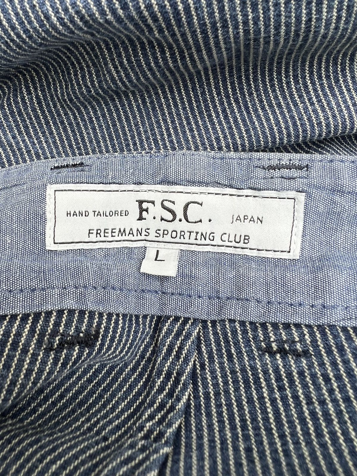 Freemans Sporting Club F.S.C. Japan Faded Hickory Striped Chinos Trouser Size US 31 - 22 Thumbnail