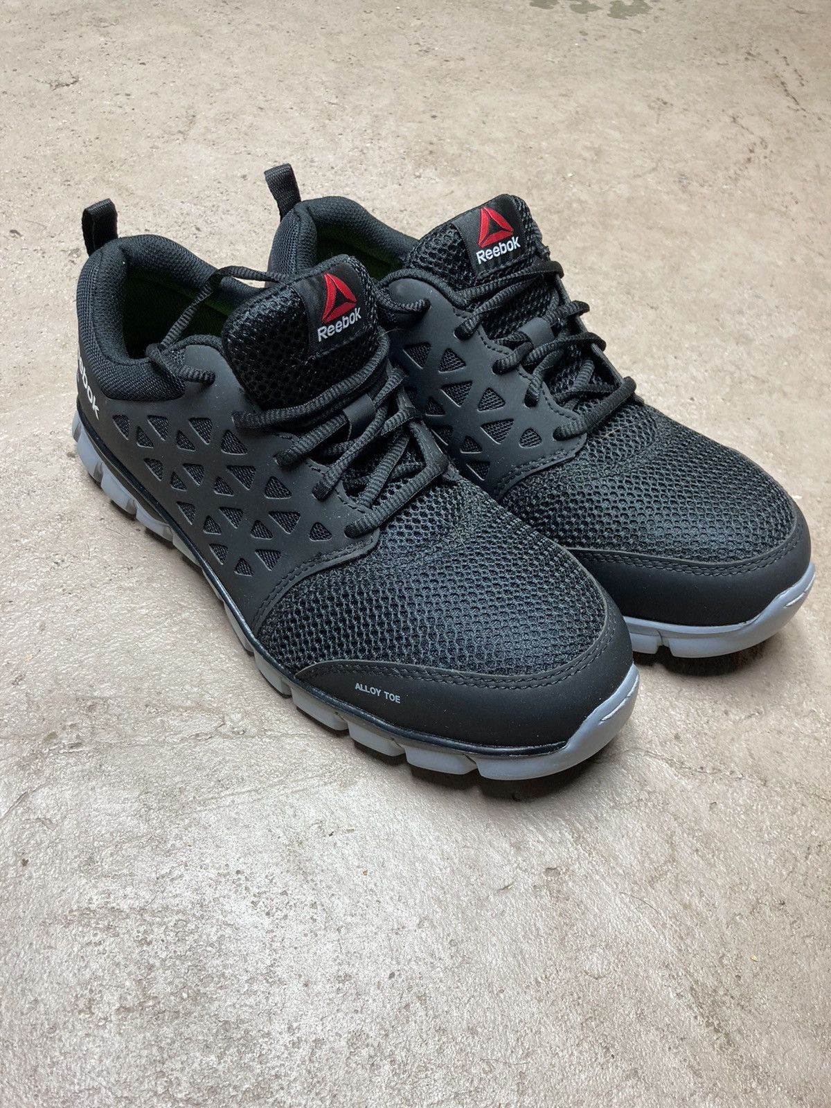 Reebok × Streetwear Reebok Mens Black Mesh Work Shoes Sublite Oxford ...