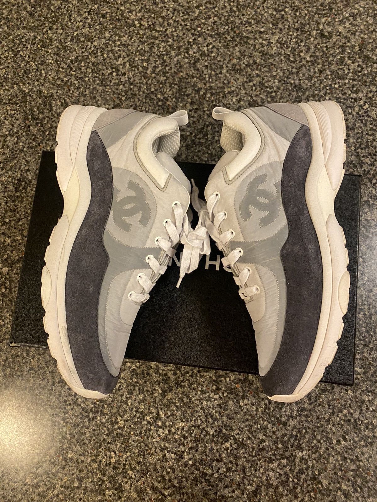 Chanel Vintage Chanel 21CC Lambskin Interlocking CC Sneaker Trainer Size US 12 / EU 45 - 1 Thumbnail