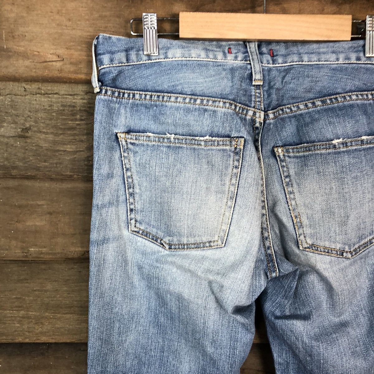 Japanese Brand Red Card Blue distressed Denim Pants #4605 Size US 26 / EU 42 - 14 Thumbnail