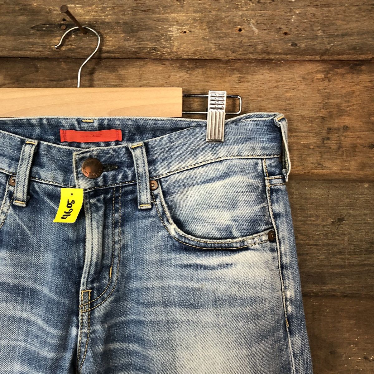 Japanese Brand Red Card Blue distressed Denim Pants #4605 Size US 26 / EU 42 - 5 Thumbnail