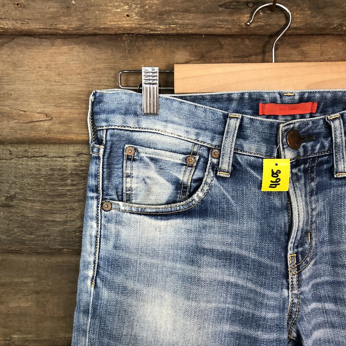 Japanese Brand Red Card Blue distressed Denim Pants #4605 Size US 26 / EU 42 - 4 Thumbnail