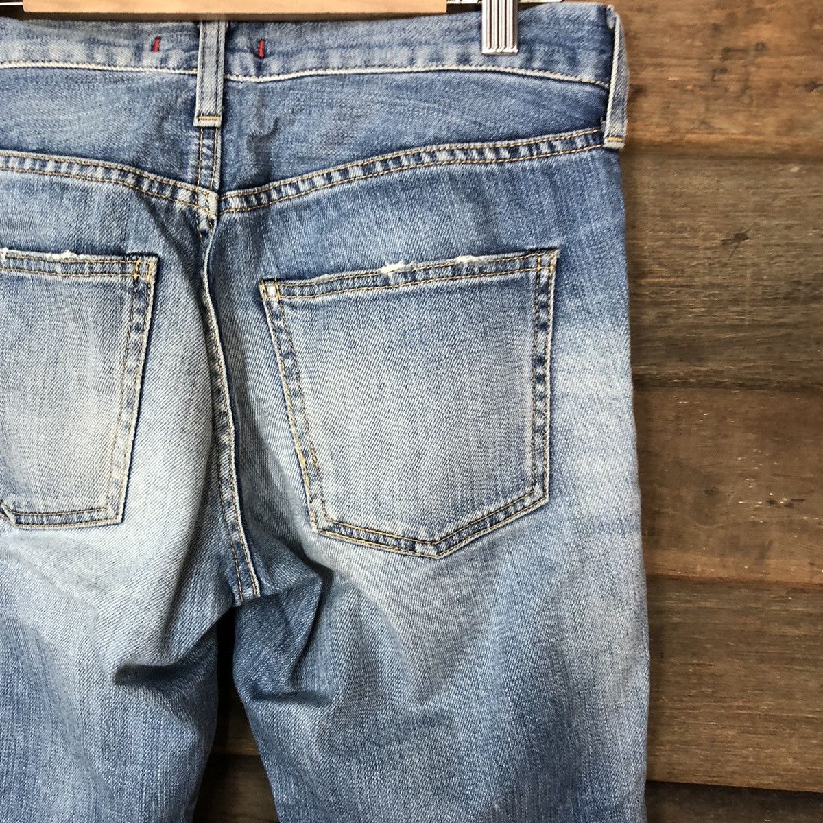 Japanese Brand Red Card Blue distressed Denim Pants #4605 Size US 26 / EU 42 - 15 Thumbnail