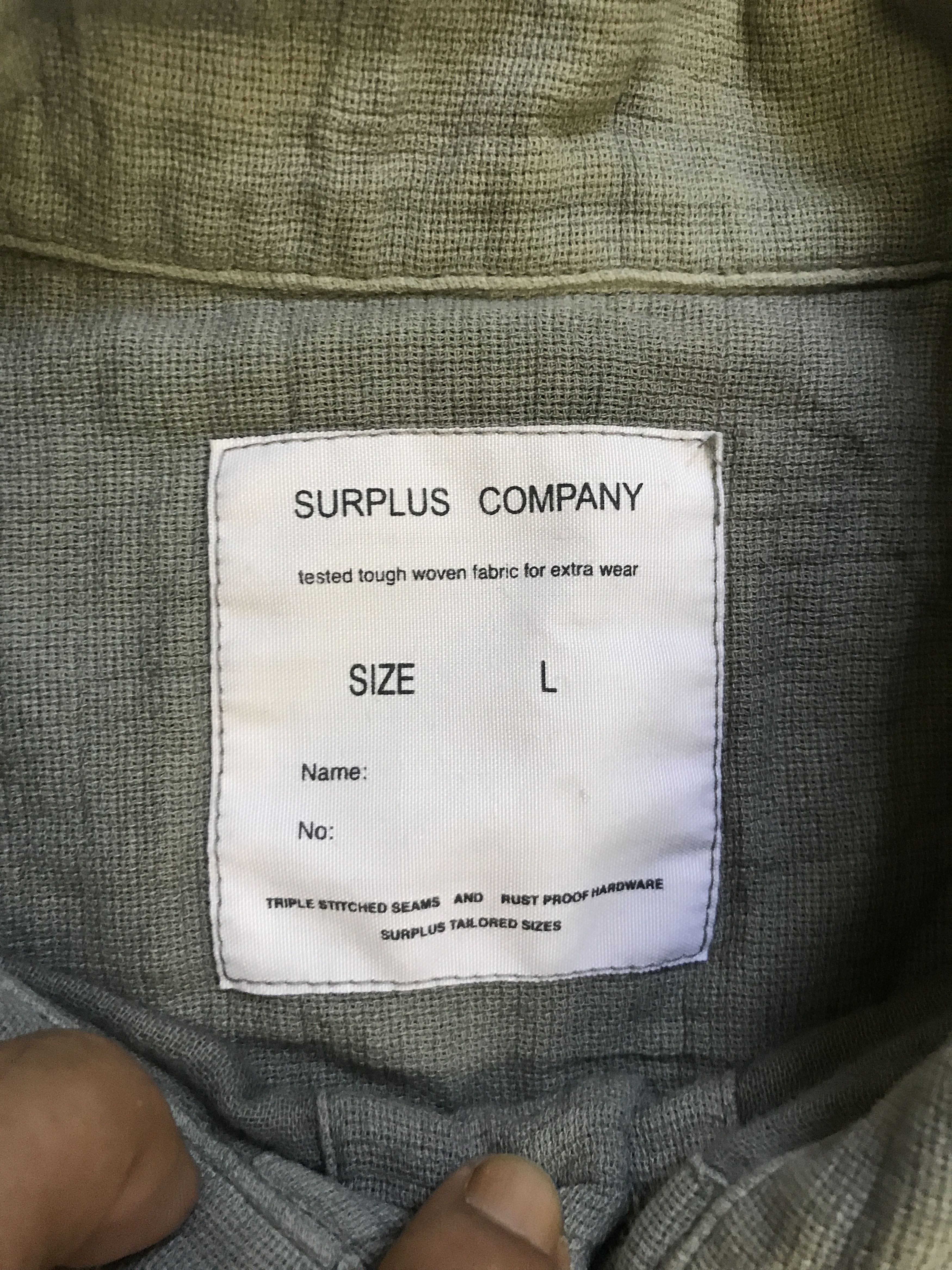 Japanese Brand BUS10 SURPLUS COMPANY Linen Style Military Shirt Size US L / EU 52-54 / 3 - 6 Thumbnail