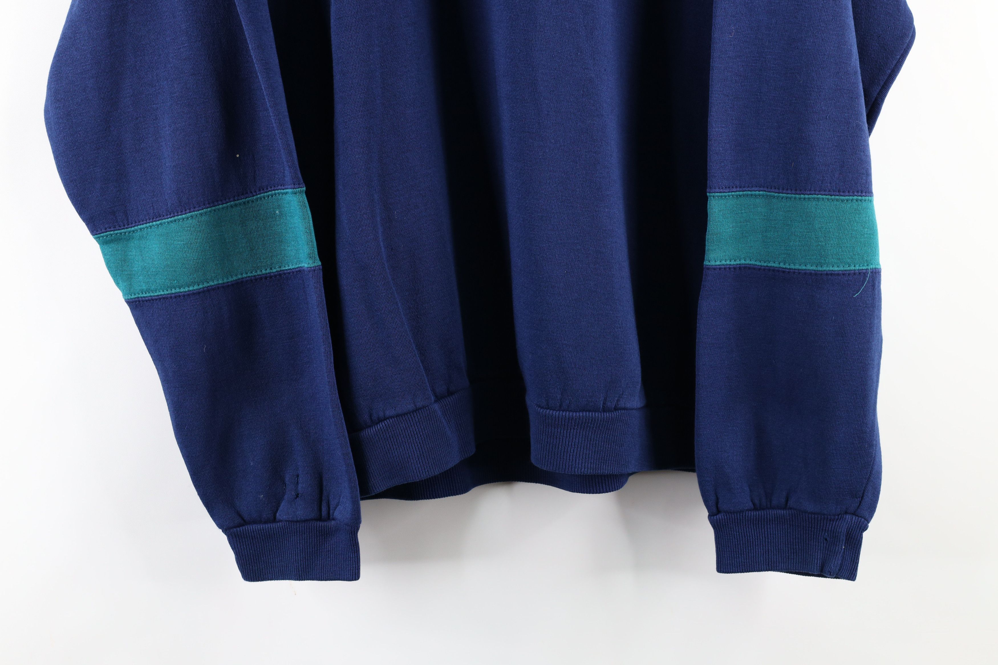 Vintage Vintage 90s Streetwear Color Block Crewneck Sweatshirt Navy Size US XL / EU 56 / 4 - 3 Thumbnail