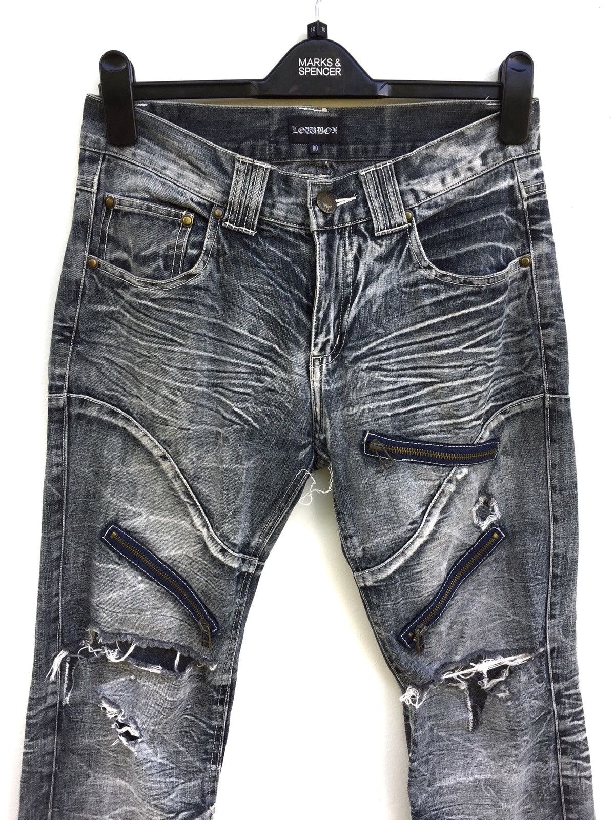 Japanese Brand Japanese Brand Lowbox Distressed Jeans Number Nine Style Size US 29 - 3 Thumbnail