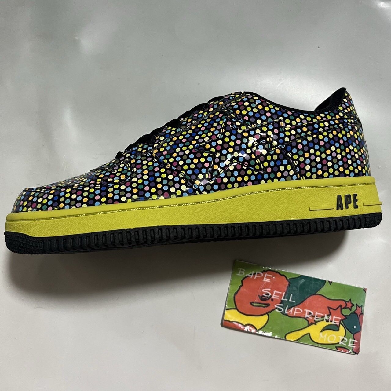 Bape 2006 BAPE Sta polka dot black/yellow patent leather  display picture 1