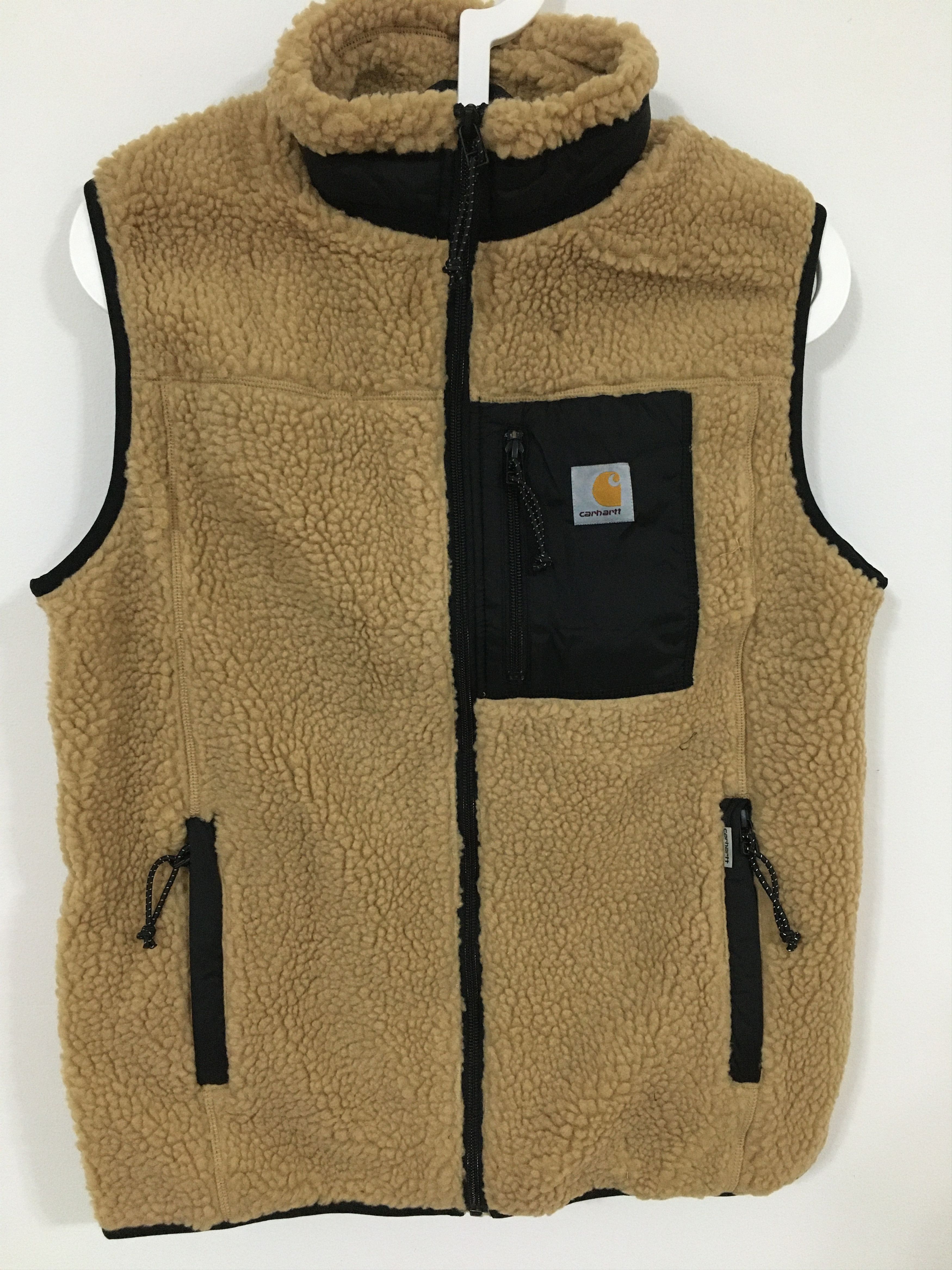 image of Carhartt Sherpa Zipped Vest in Tan, Men's (Size Small)