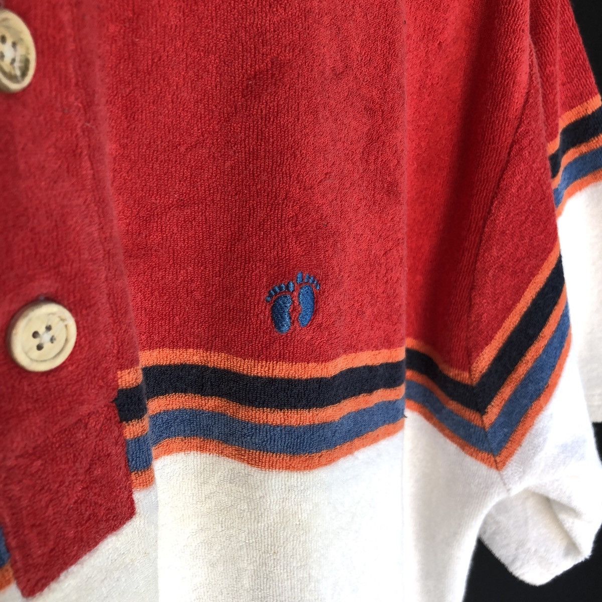 Hang Ten × Vintage Vintage Hang Ten Terry Cloth Stripes Surf Skate Polo Tshirt Size US M / EU 48-50 / 2 - 8 Thumbnail