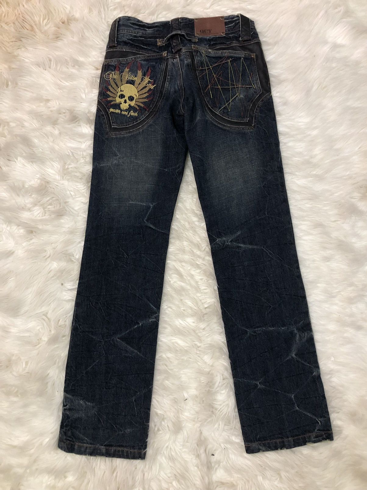 Japanese Brand Quarter cent Flash distressed emrodery skull punk style Size US 32 / EU 48 - 1 Thumbnail