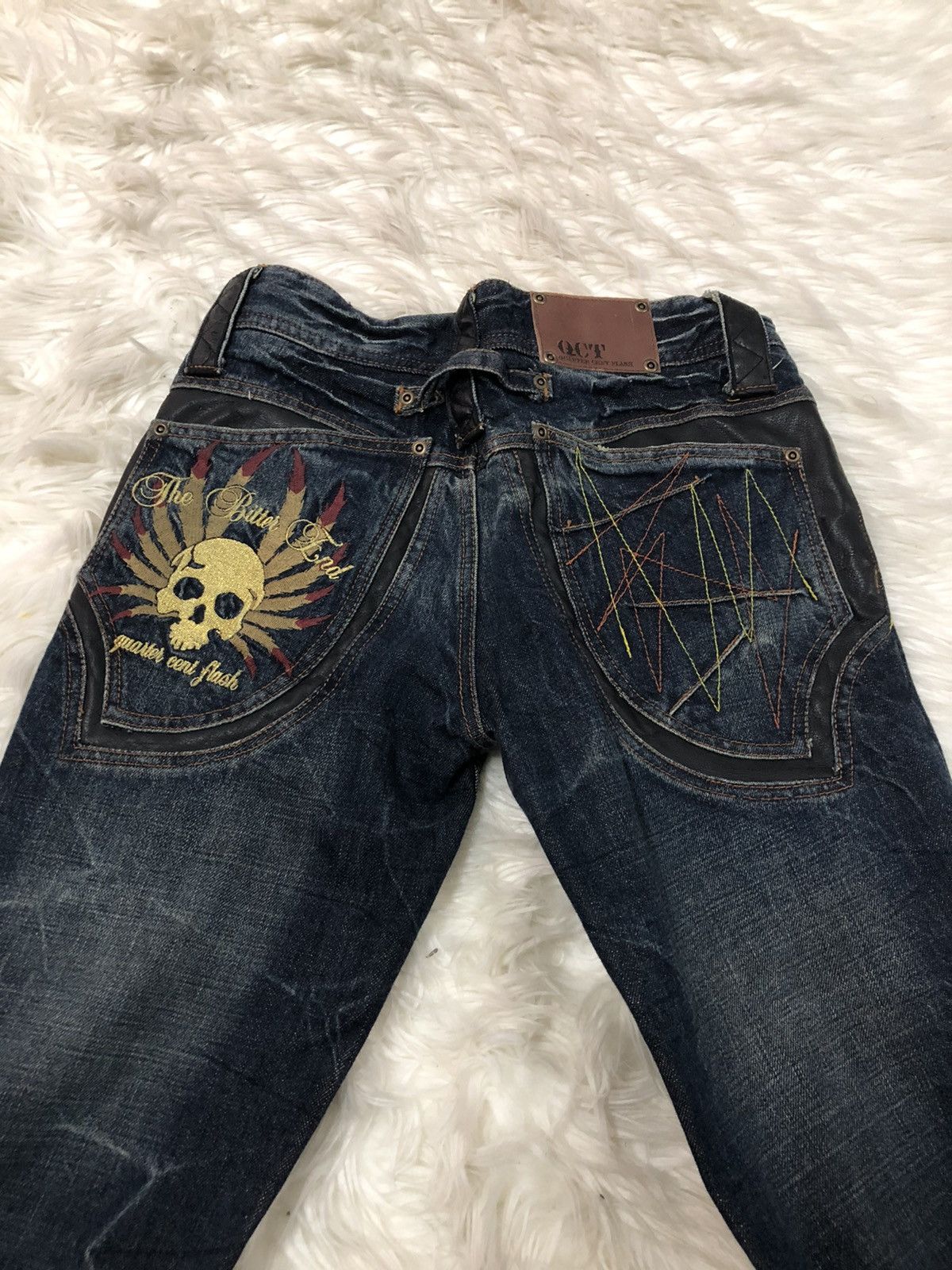 Japanese Brand Quarter cent Flash distressed emrodery skull punk style Size US 32 / EU 48 - 9 Thumbnail