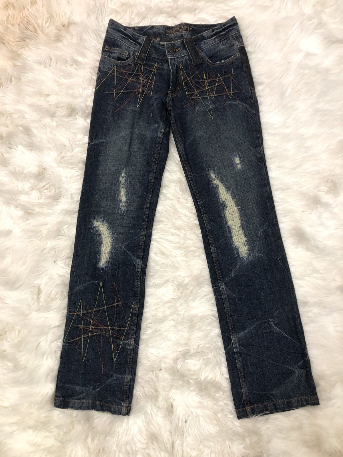 Japanese Brand Quarter cent Flash distressed emrodery skull punk style Size US 32 / EU 48 - 2 Thumbnail