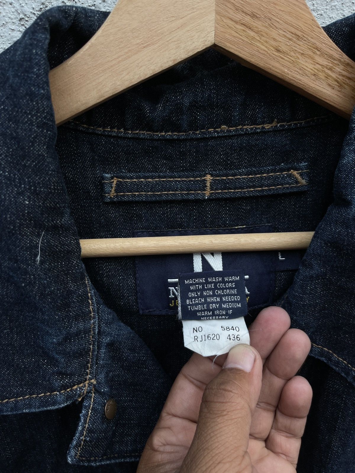 Nautica VINTAGE NAUTICA RIPPED DESIGN ARCHIVAL DENIM JACKET Size US L / EU 52-54 / 3 - 10 Thumbnail