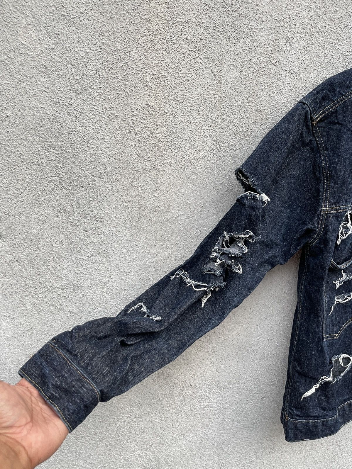 Nautica VINTAGE NAUTICA RIPPED DESIGN ARCHIVAL DENIM JACKET Size US L / EU 52-54 / 3 - 6 Thumbnail