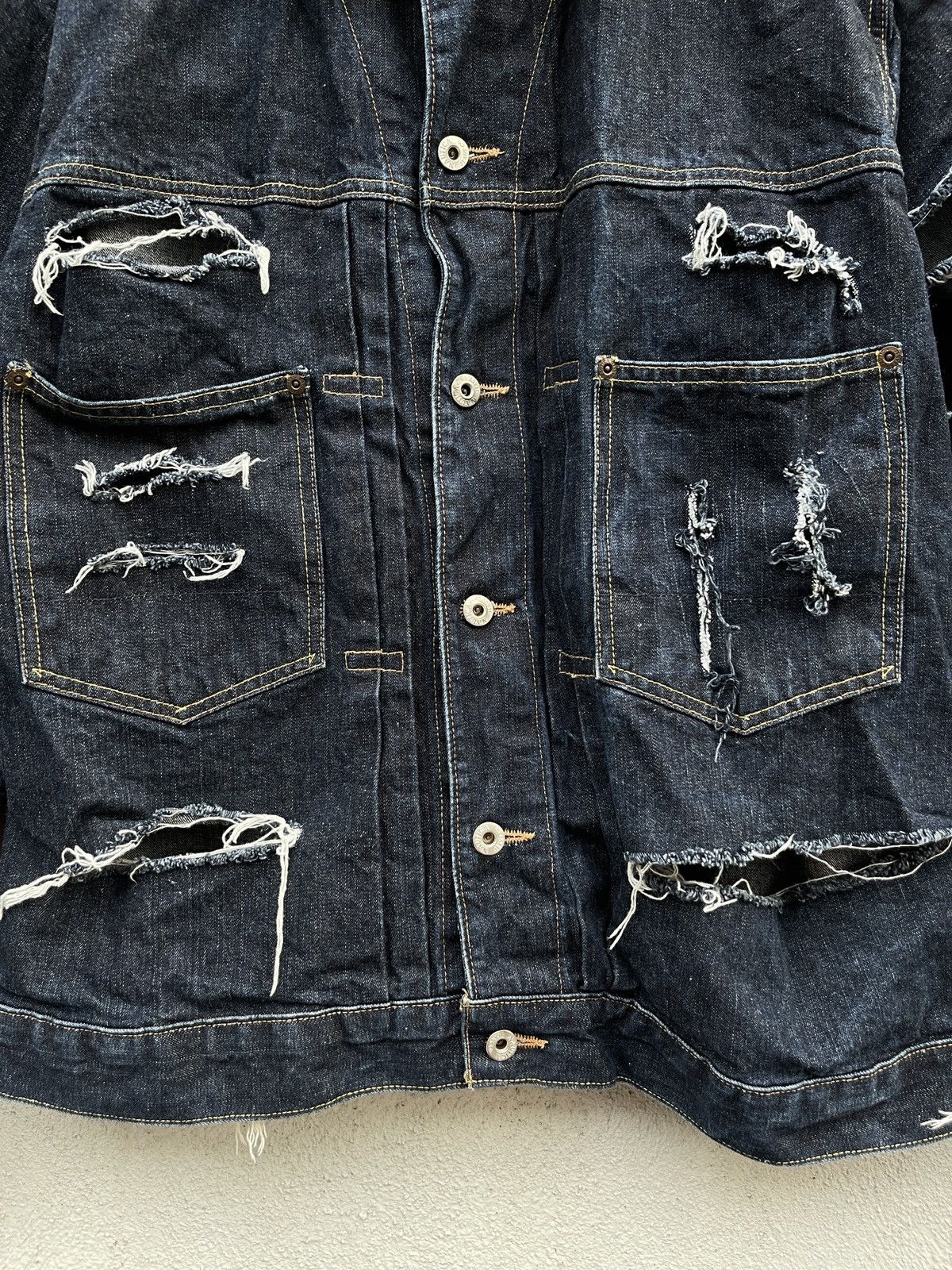 Nautica VINTAGE NAUTICA RIPPED DESIGN ARCHIVAL DENIM JACKET Size US L / EU 52-54 / 3 - 3 Thumbnail