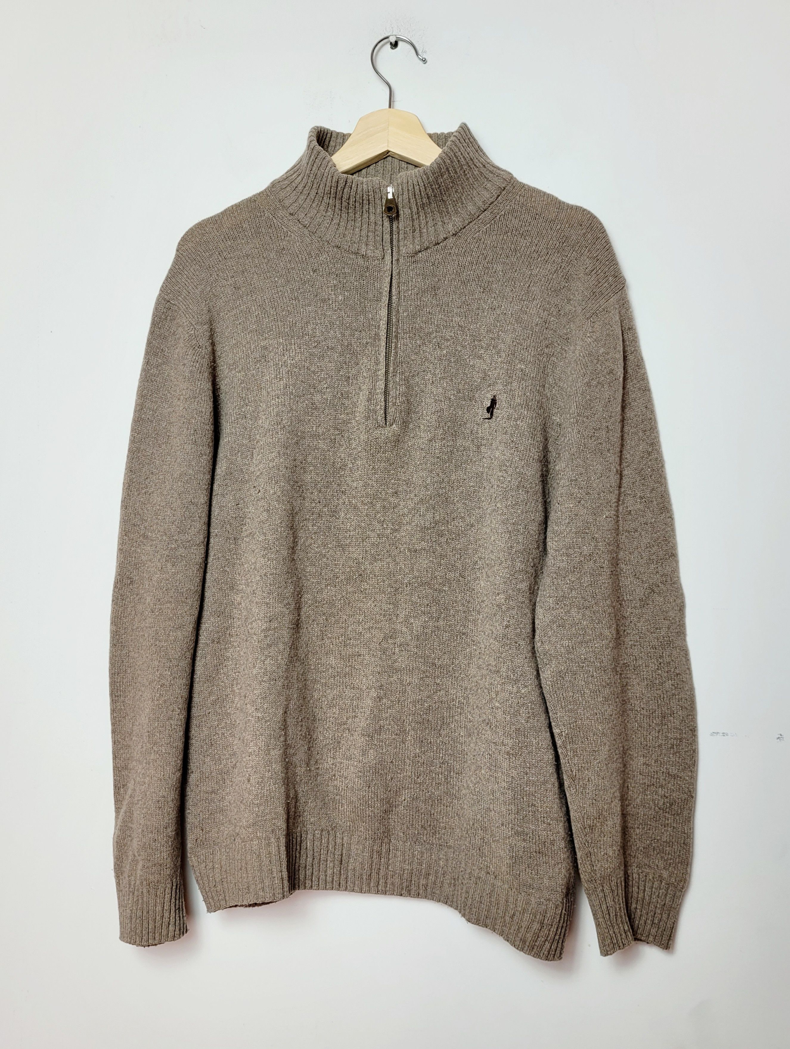 Marboro Classics Cotton Knit Half Zip Sweater, Men's Medium cotton black type Vintage Second Hand