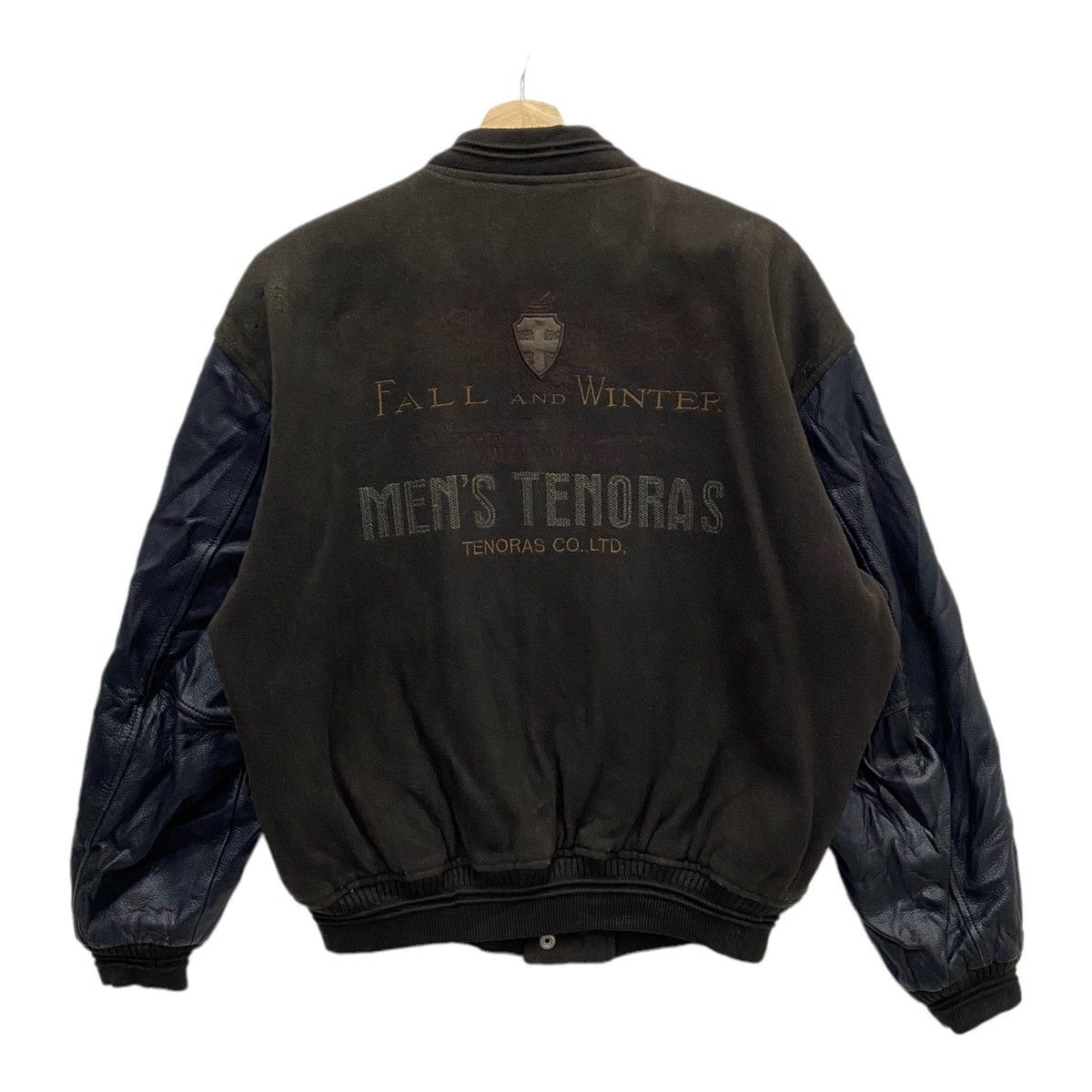 Japanese Brand 🇯🇵 FALL WINTER MEN’S TENORAS SLEEVE LEATHER VARSITY JACKET Size US L / EU 52-54 / 3 - 3 Thumbnail