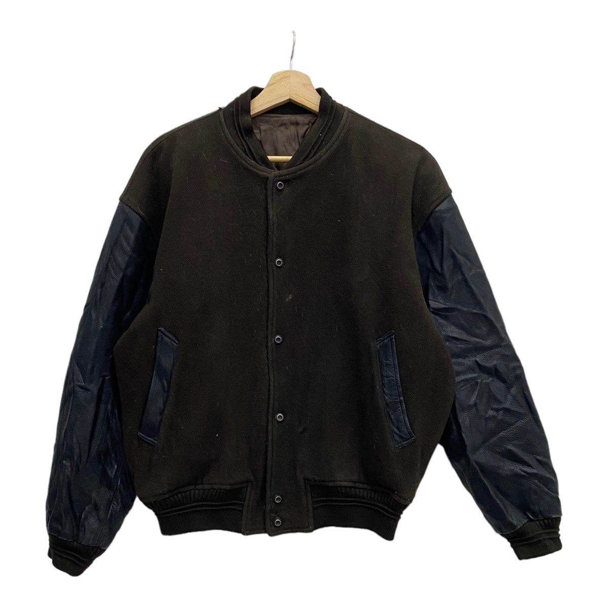 Japanese Brand 🇯🇵 FALL WINTER MEN’S TENORAS SLEEVE LEATHER VARSITY JACKET Size US L / EU 52-54 / 3 - 5 Thumbnail