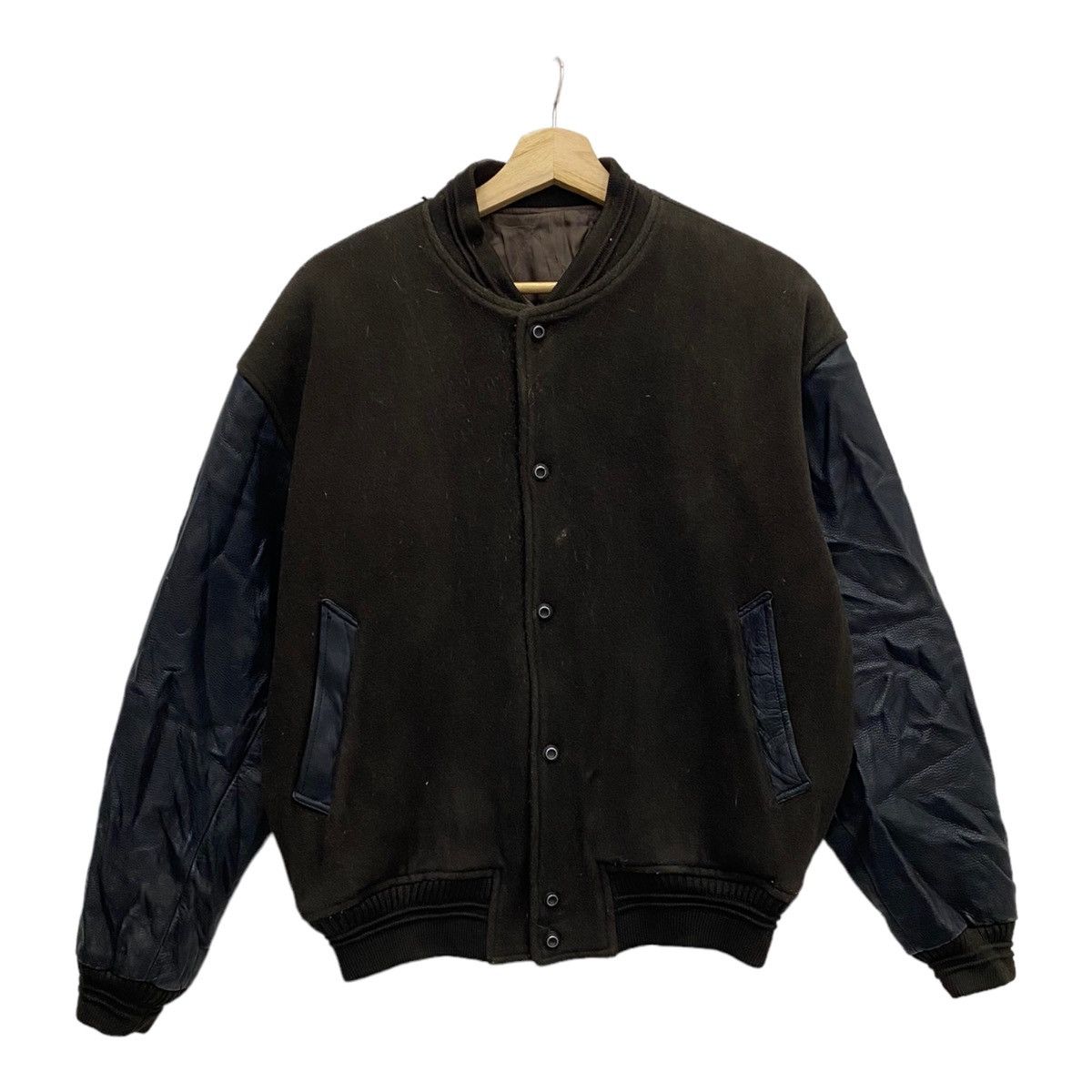 Japanese Brand 🇯🇵 FALL WINTER MEN’S TENORAS SLEEVE LEATHER VARSITY JACKET Size US L / EU 52-54 / 3 - 4 Thumbnail