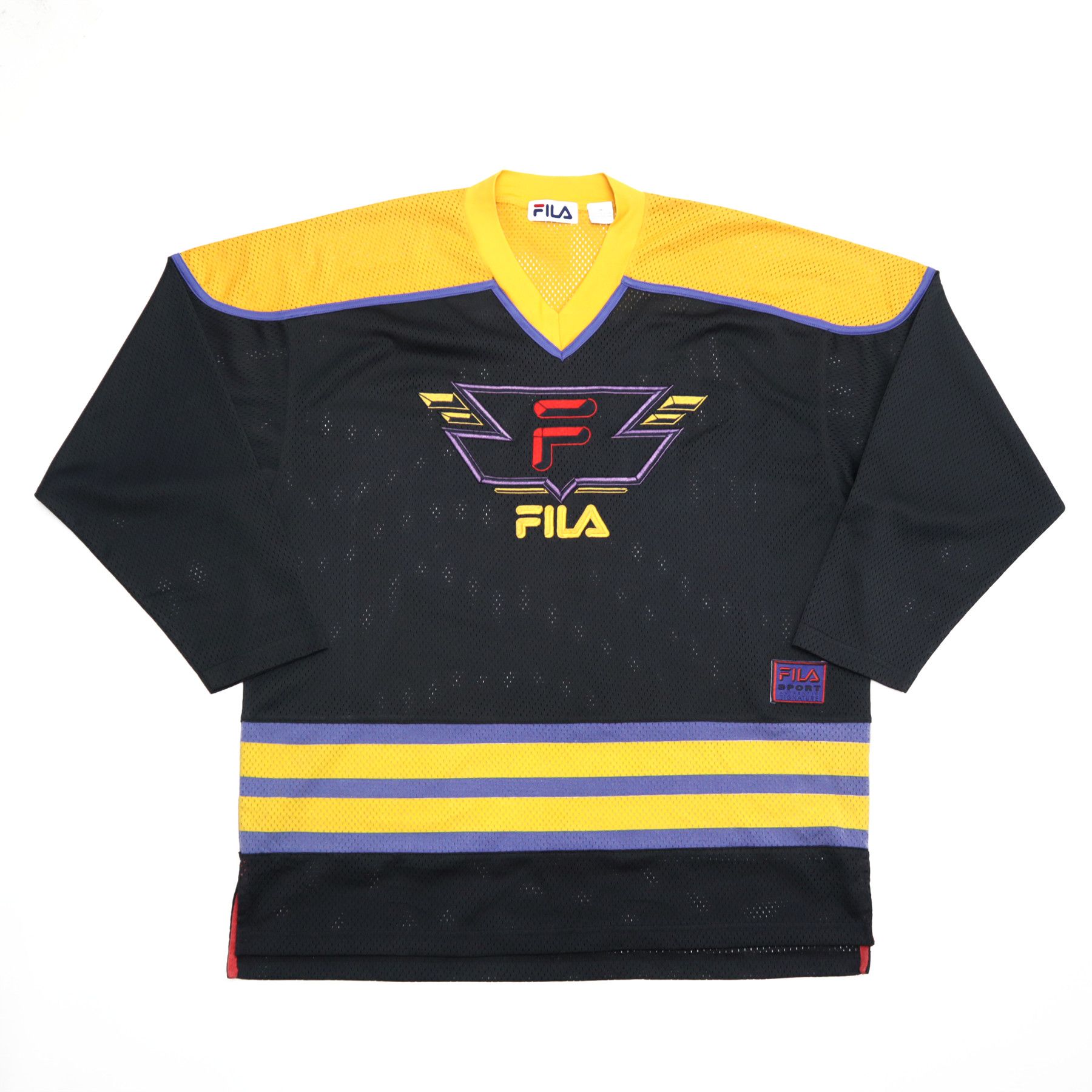 Vintage Hockey Jersey Multi Color Block Big Logo