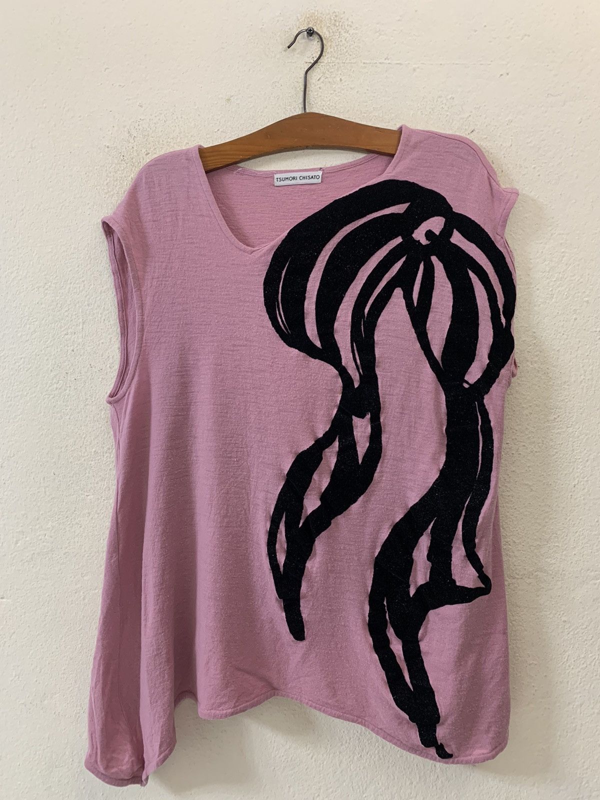 image of Tsumori Chisato Nice Design Tee Blouse in Pink, Men's (Size Large)