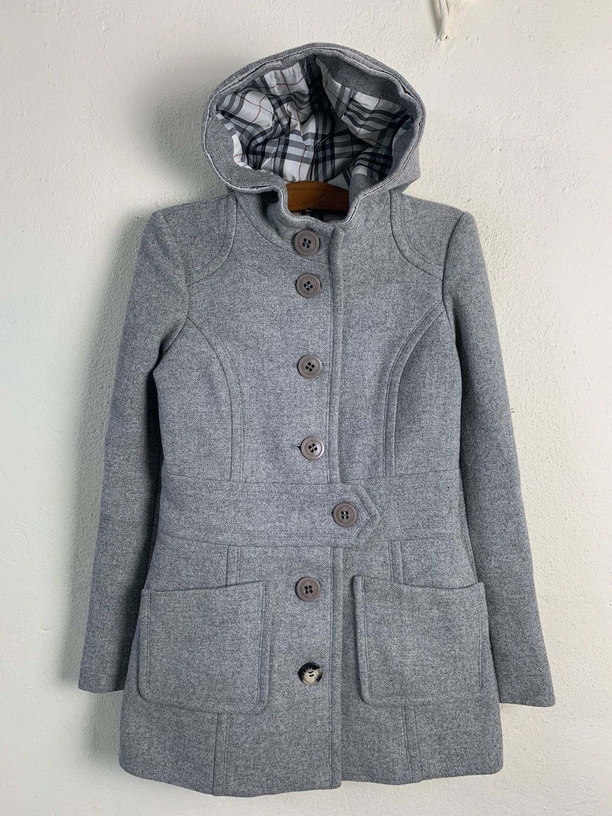 image of Burberry London Blue Label Hoodie Jacket in Grey, Men's (Size XS)