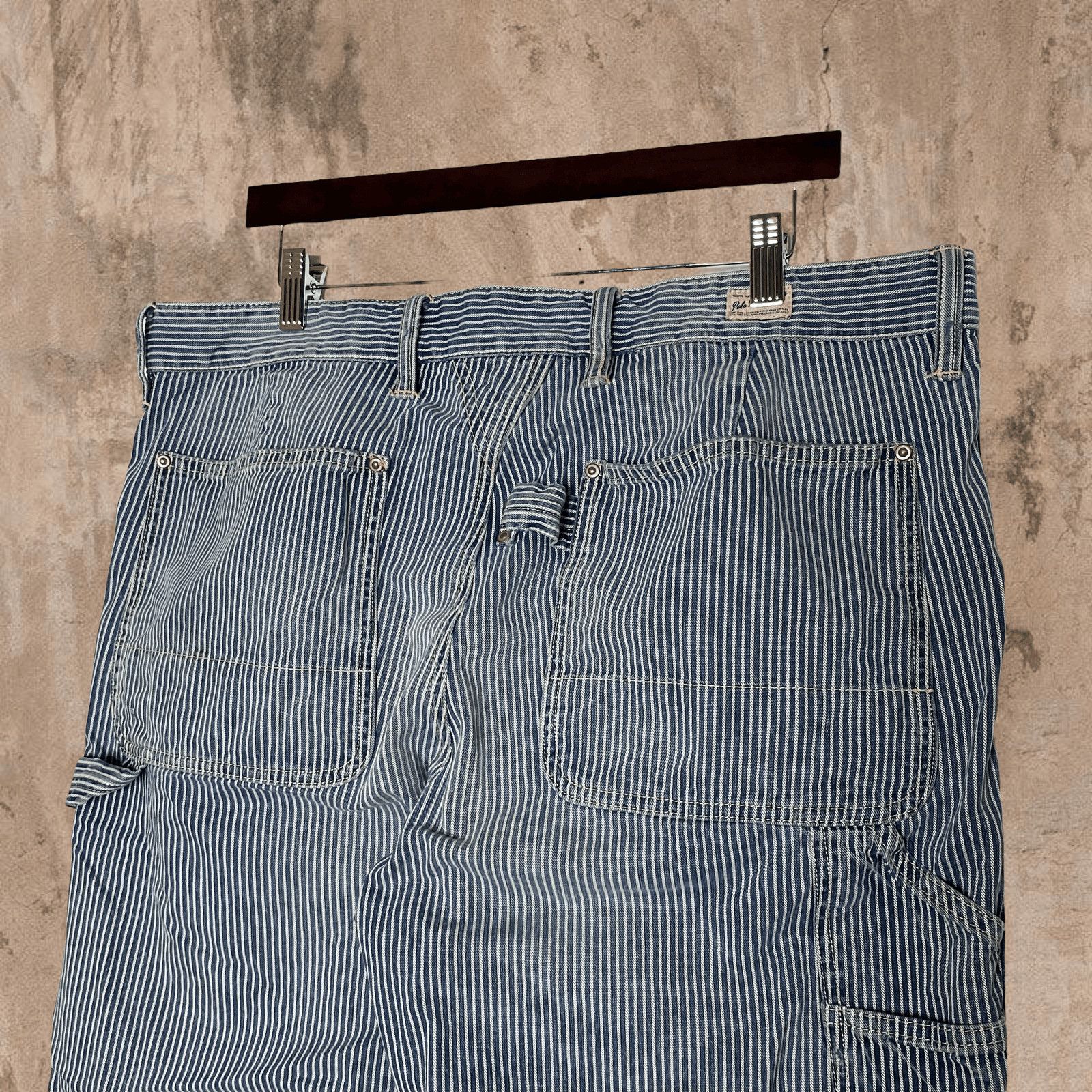 image of Polo Ralph Laurent Pinstripe Carpenter Pants Naval Clothing in Blue, Men's (Size 36)