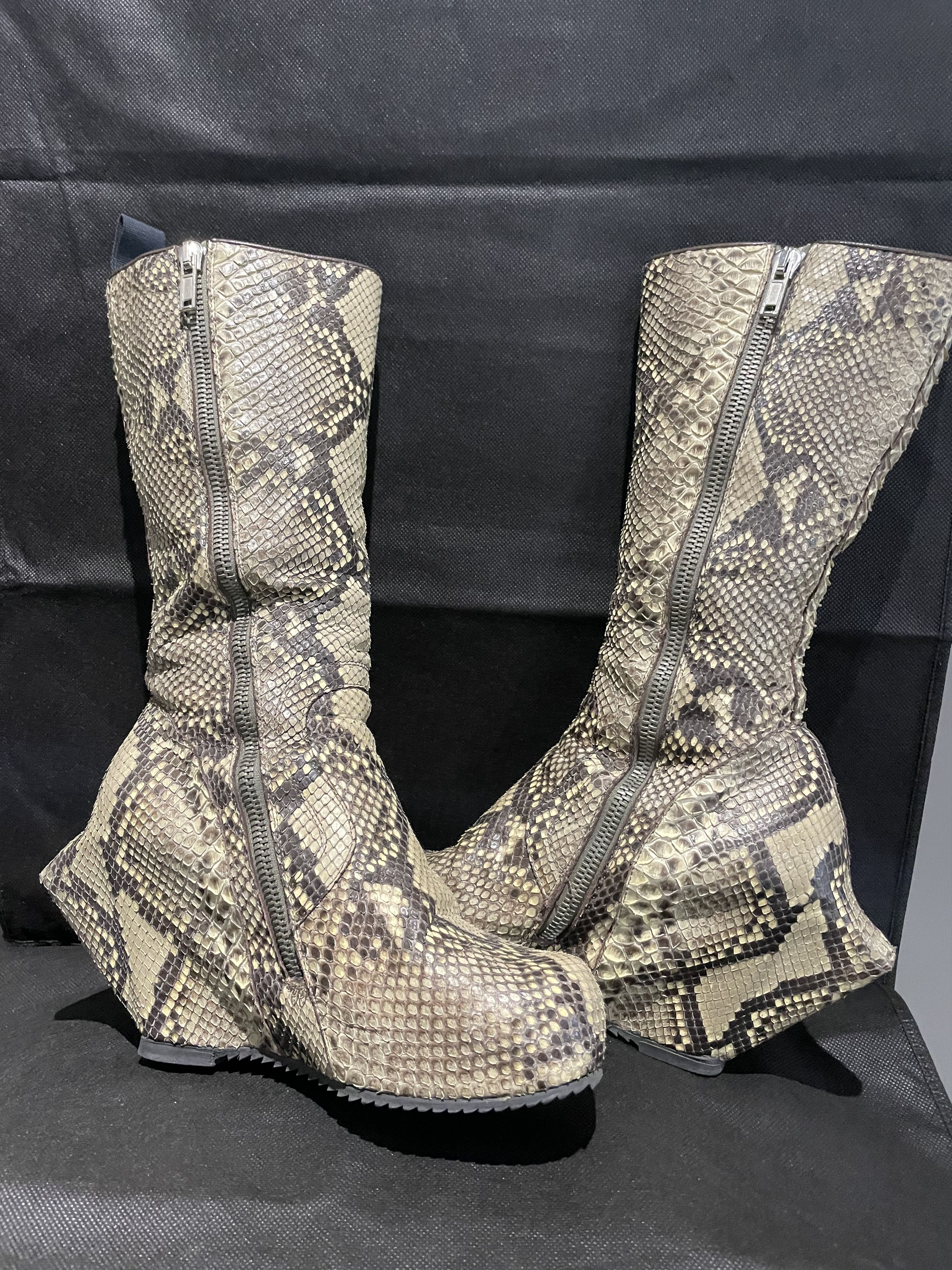 Rick Owens Rick Owens RARE Mens Python Wedge Boots Size US 11 / EU 44 - 3 Thumbnail