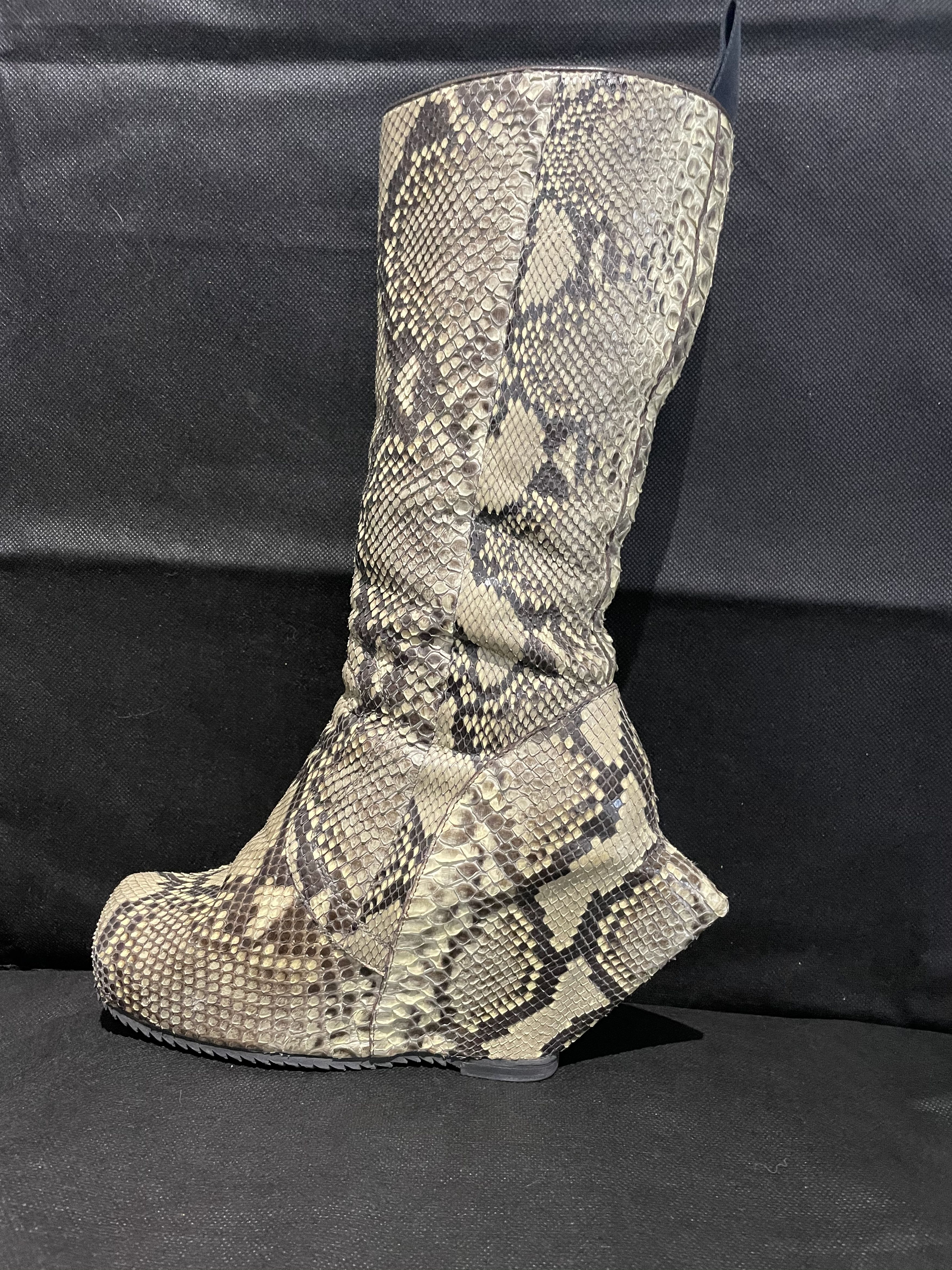 Rick Owens Rick Owens RARE Mens Python Wedge Boots Size US 11 / EU 44 - 1 Thumbnail