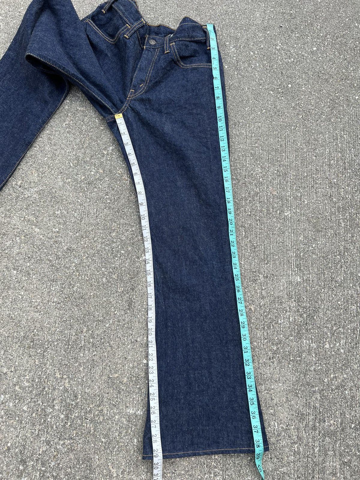 Freewheelers Hipsters Reunion Orang Tab Blue Denim Flare Jeans Size US 30 / EU 46 - 4 Thumbnail