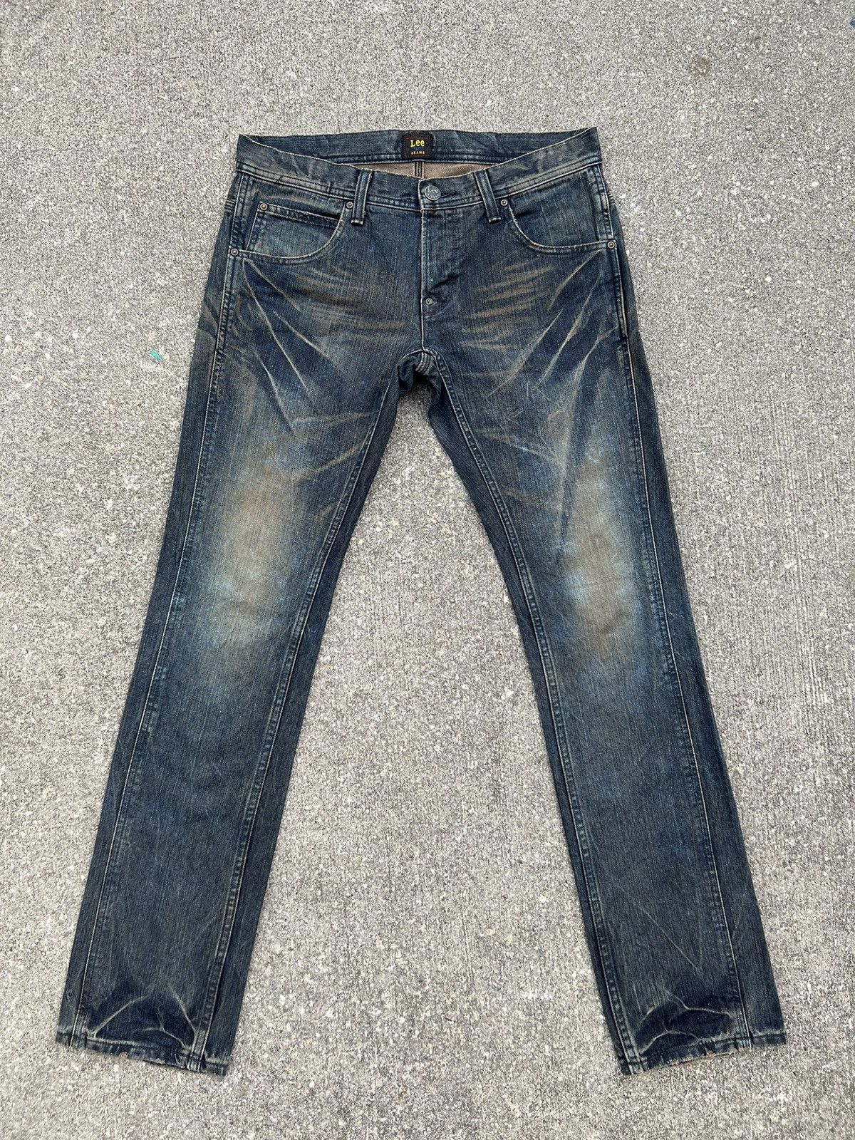 Beams Plus Beams X Lee Made in Japan Mud Washed Denim Slim Jeans Size US 31 - 1 Thumbnail