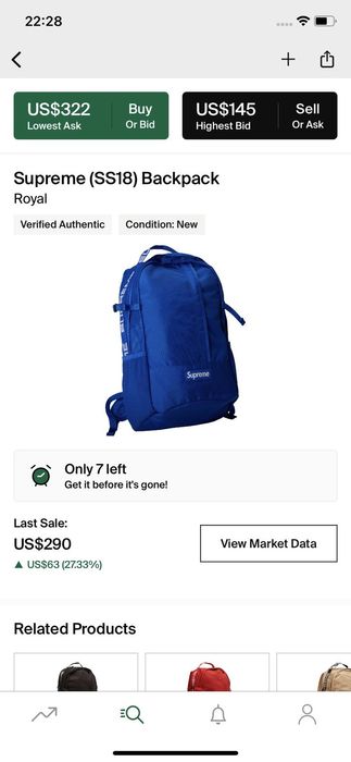 Supreme Supreme SS18 Backpack Royal Blue Grailed