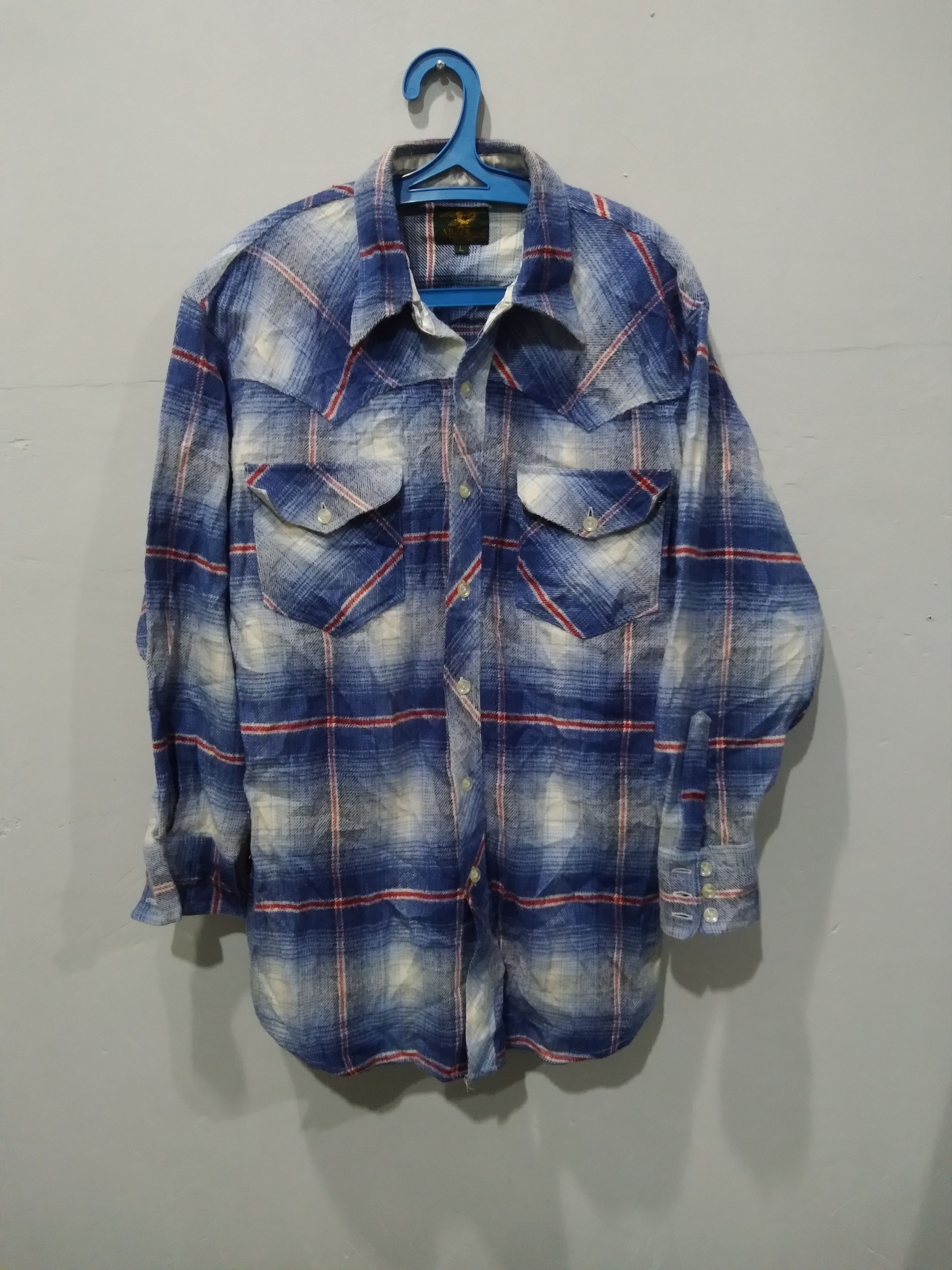 Vintage 💥 ALTO & BASSO WESTERN Shadow Plaid KOBAIN FLANNEL Size US L / EU 52-54 / 3 - 1 Thumbnail