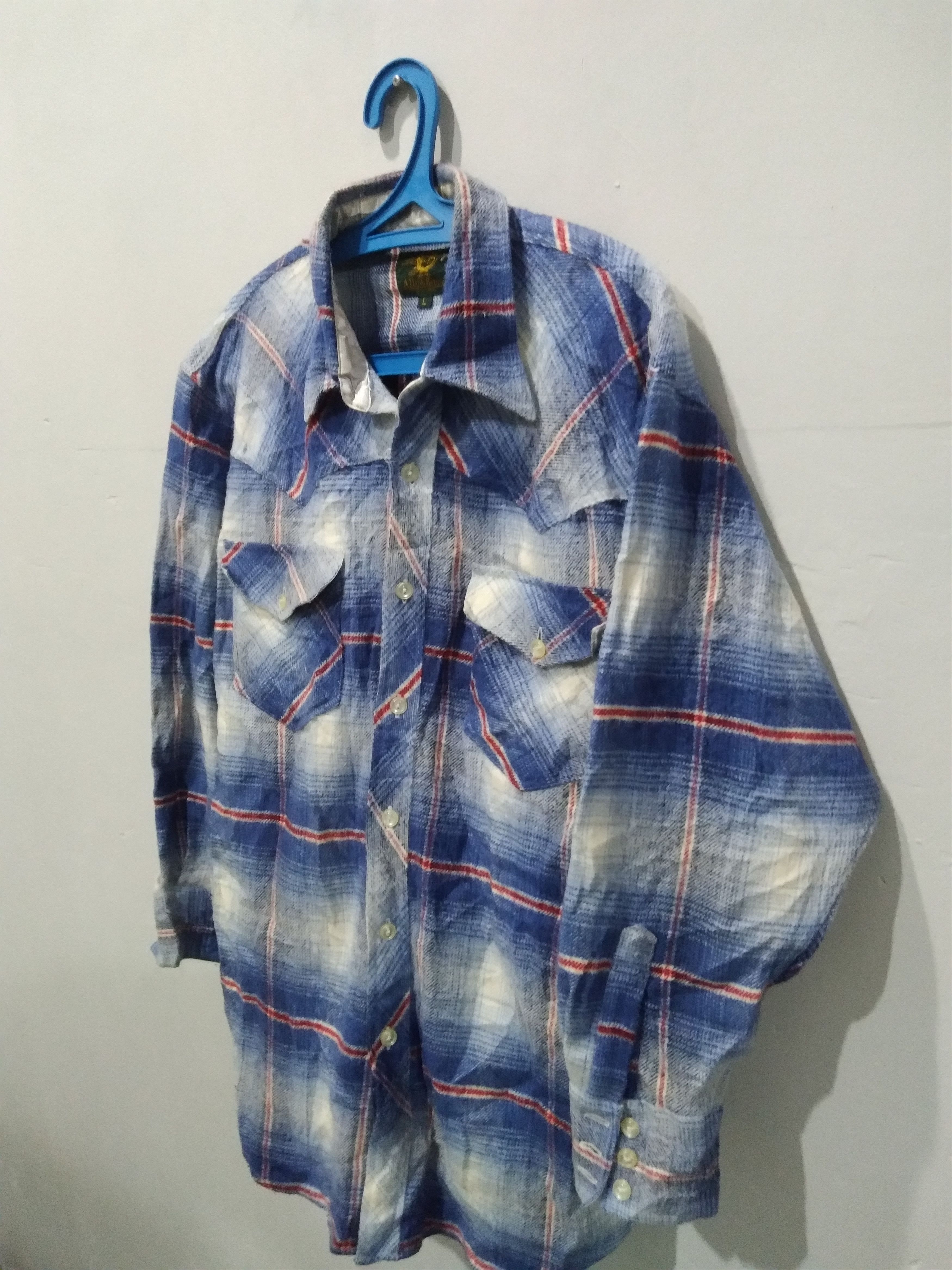 Vintage 💥 ALTO & BASSO WESTERN Shadow Plaid KOBAIN FLANNEL Size US L / EU 52-54 / 3 - 4 Thumbnail