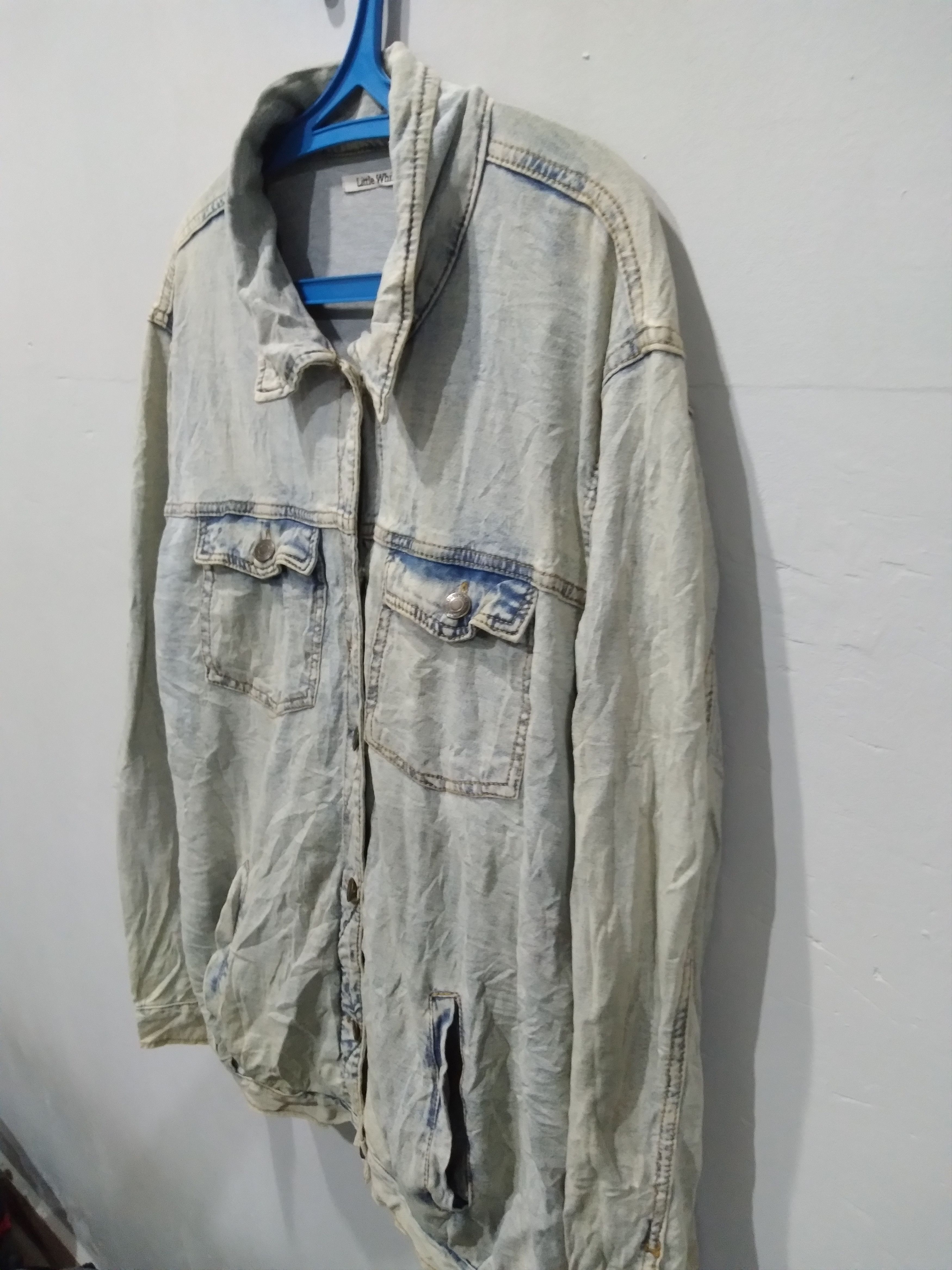 Japanese Brand LITTLE WHILE DOUBLE POCKETS SOFT DENIM JACKETS Size L / US 10 / IT 46 - 4 Thumbnail