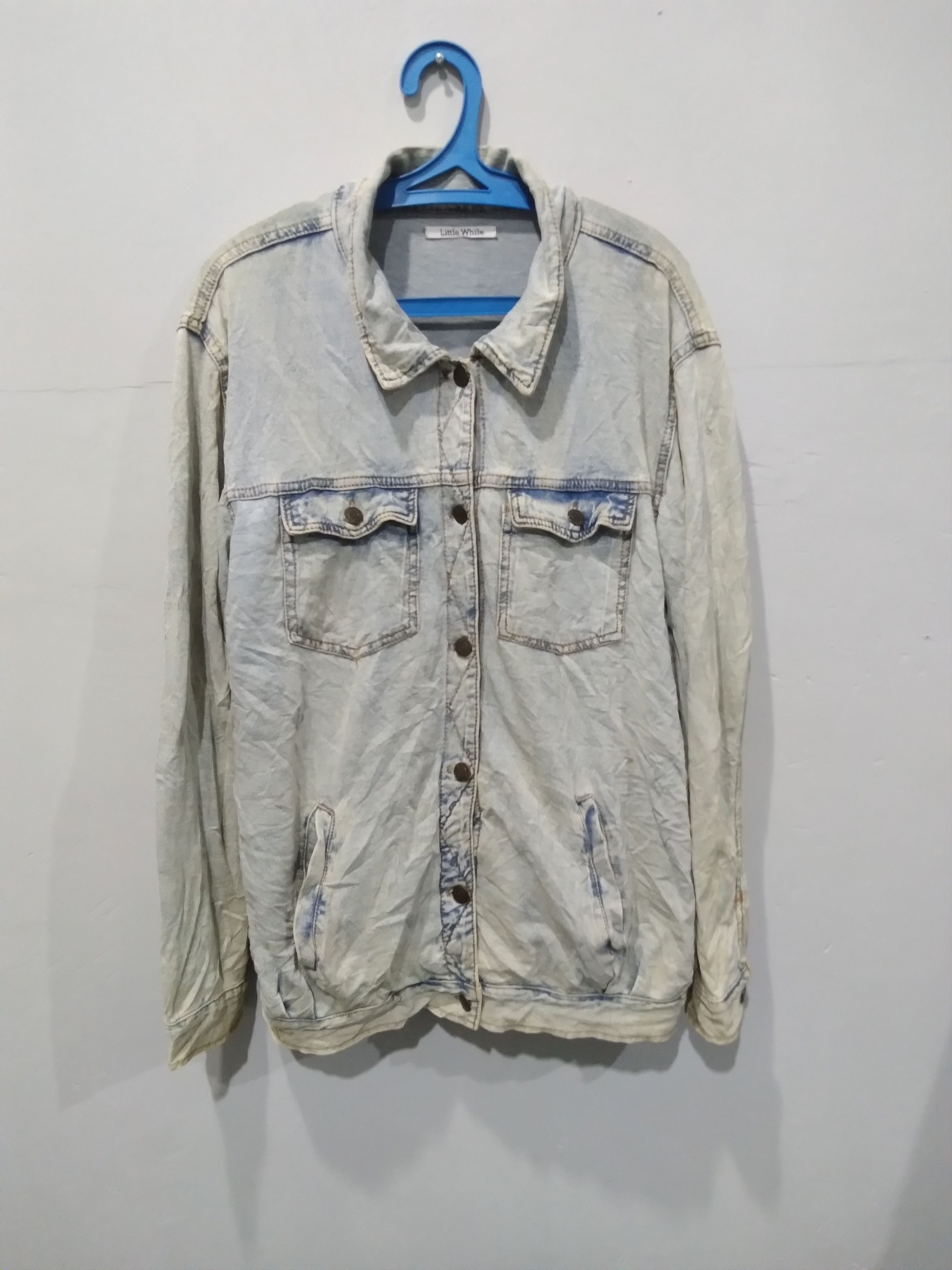 Japanese Brand LITTLE WHILE DOUBLE POCKETS SOFT DENIM JACKETS Size L / US 10 / IT 46 - 1 Thumbnail