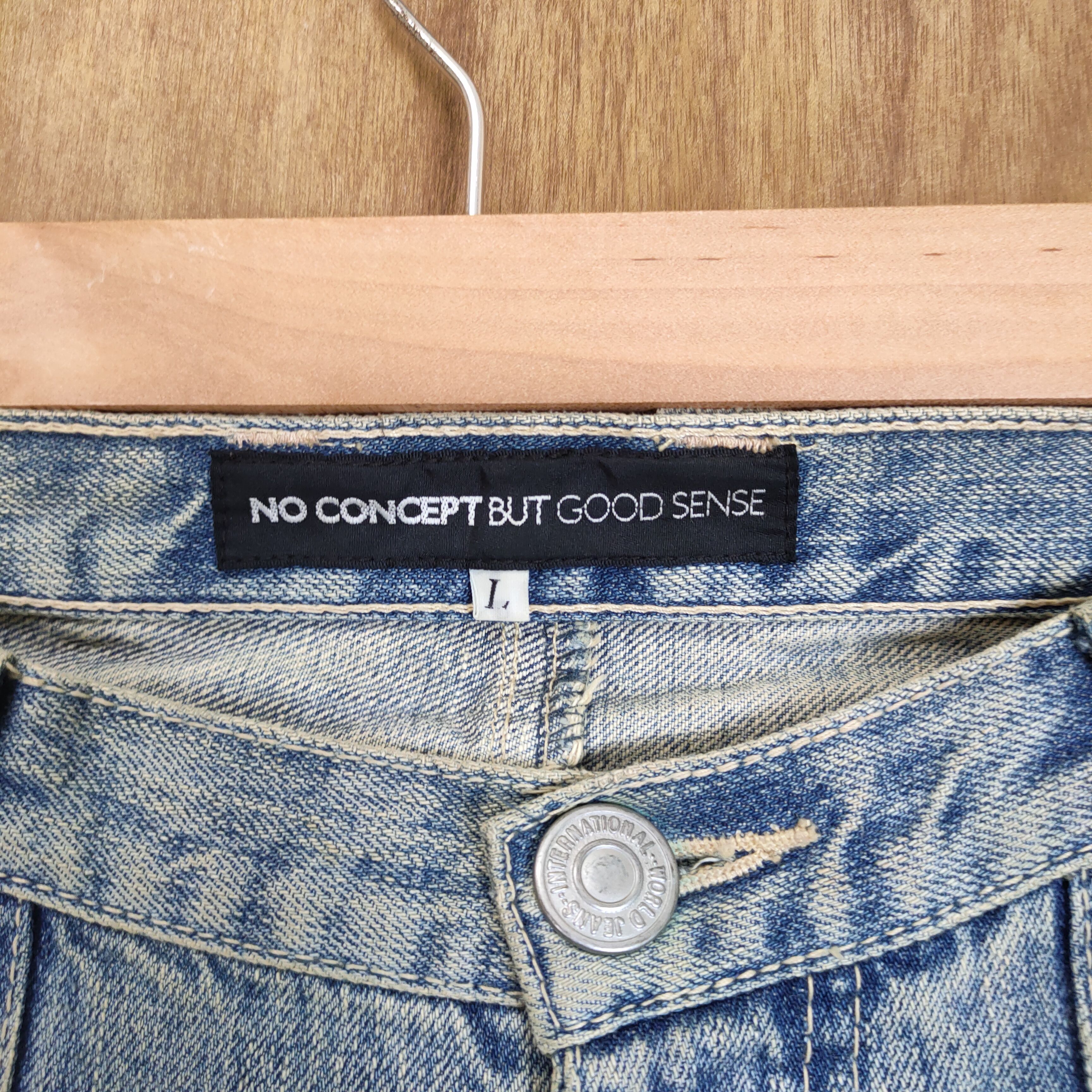 Japanese Brand NO CONCEPT LIGHT BLUE JEAN DENIM CARGO PANTS Size US 34 / EU 50 - 7 Thumbnail