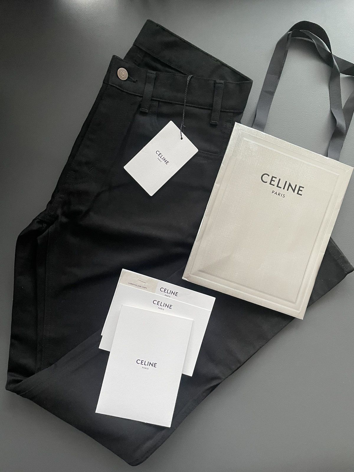 Celine × Hedi Slimane Runway SuperRare Iconic SL 001 Hedi Slimane Pure Black Denim Size US 28 / EU 44 - 10 Thumbnail