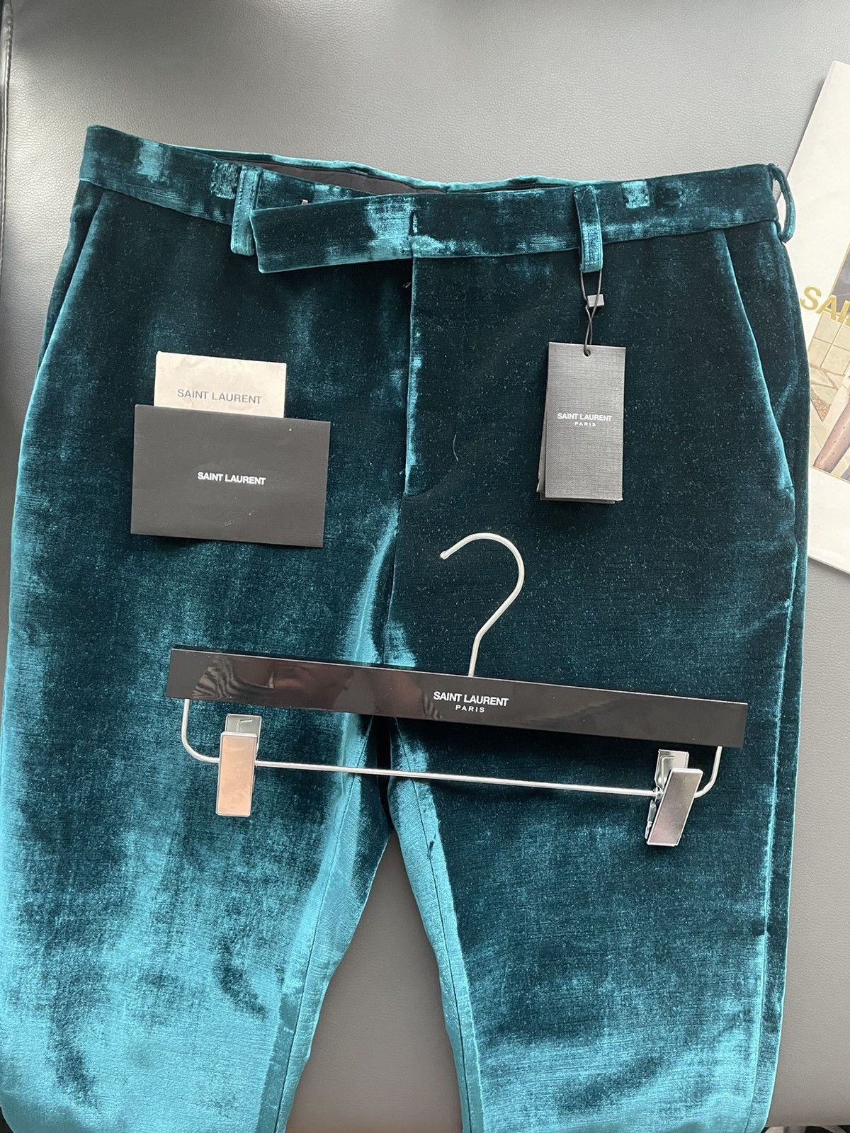 Hedi Slimane × Saint Laurent Paris × Yves Saint Laurent Rare $2,500 Value Super Runway Limited Edition Viscose Pant Size US 30 / EU 46 - 3 Thumbnail