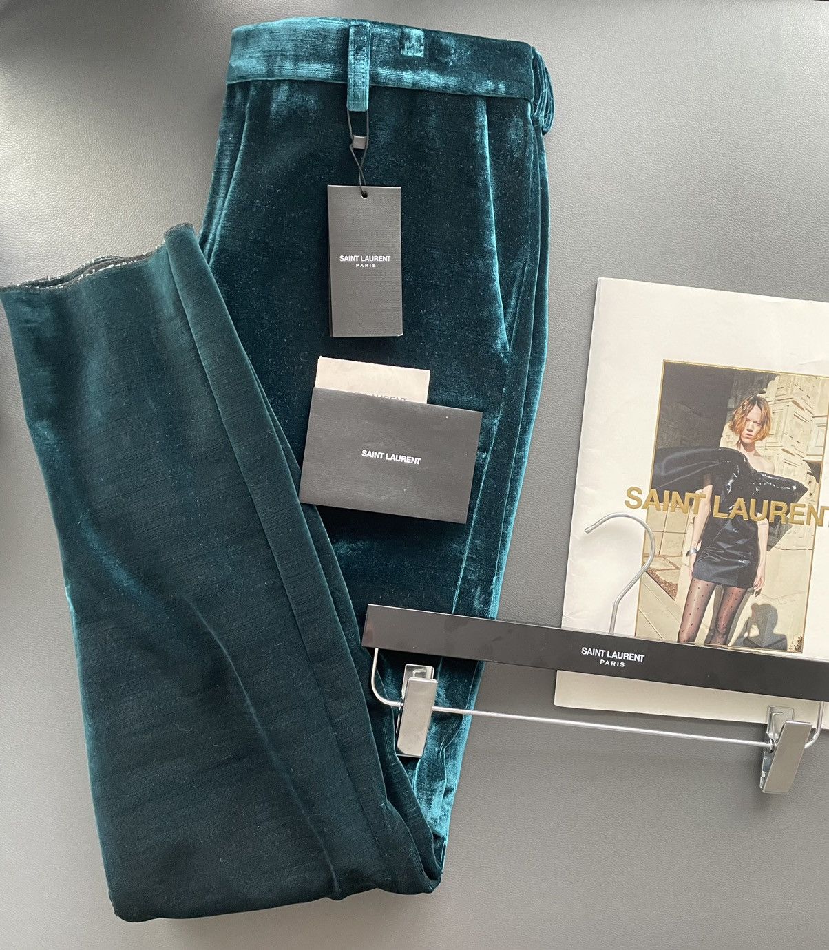 Hedi Slimane × Saint Laurent Paris × Yves Saint Laurent Rare $2,500 Value Super Runway Limited Edition Viscose Pant Size US 30 / EU 46 - 4 Thumbnail
