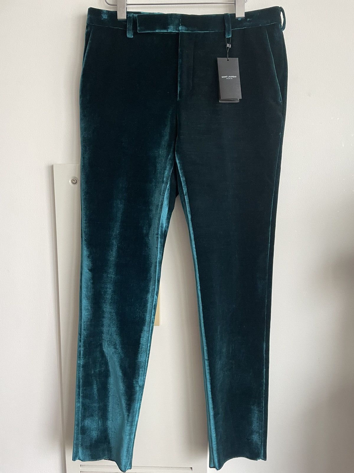 Hedi Slimane × Saint Laurent Paris × Yves Saint Laurent Rare $2,500 Value Super Runway Limited Edition Viscose Pant Size US 30 / EU 46 - 2 Thumbnail