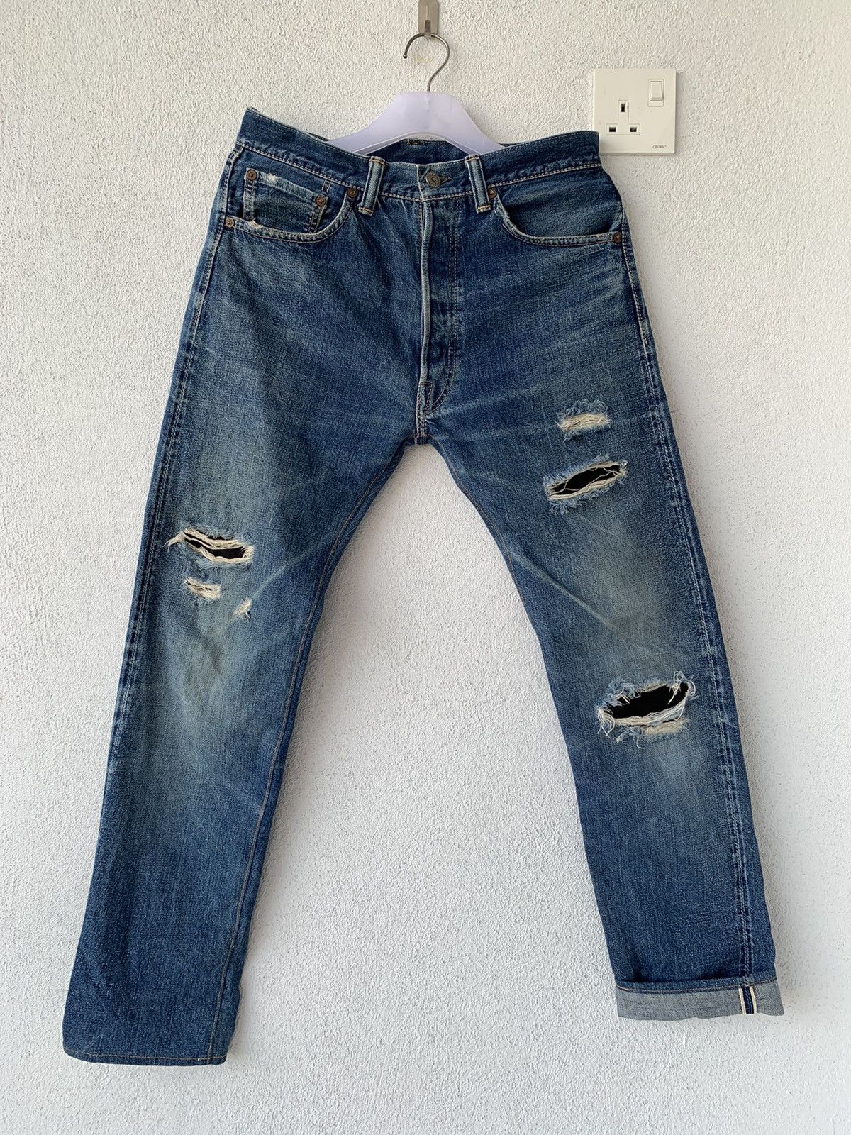 WAREHOUSE COMPANY denim custom distressed design..