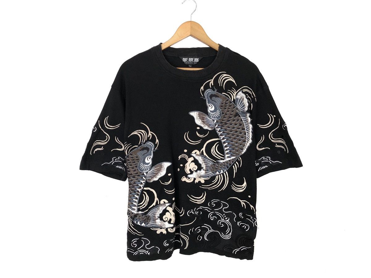 Sukajan Koi Fish Embroidery Tshirt Sweat