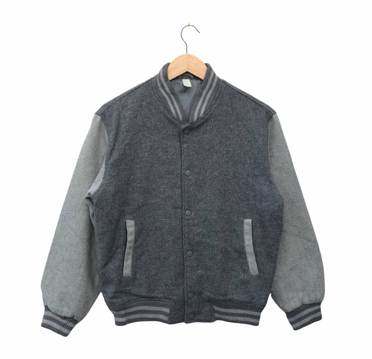 Vintage Plain Japan Varsity Jacket Streetwear Jacket (21”X24.5”) Size US M / EU 48-50 / 2 - 1 Thumbnail