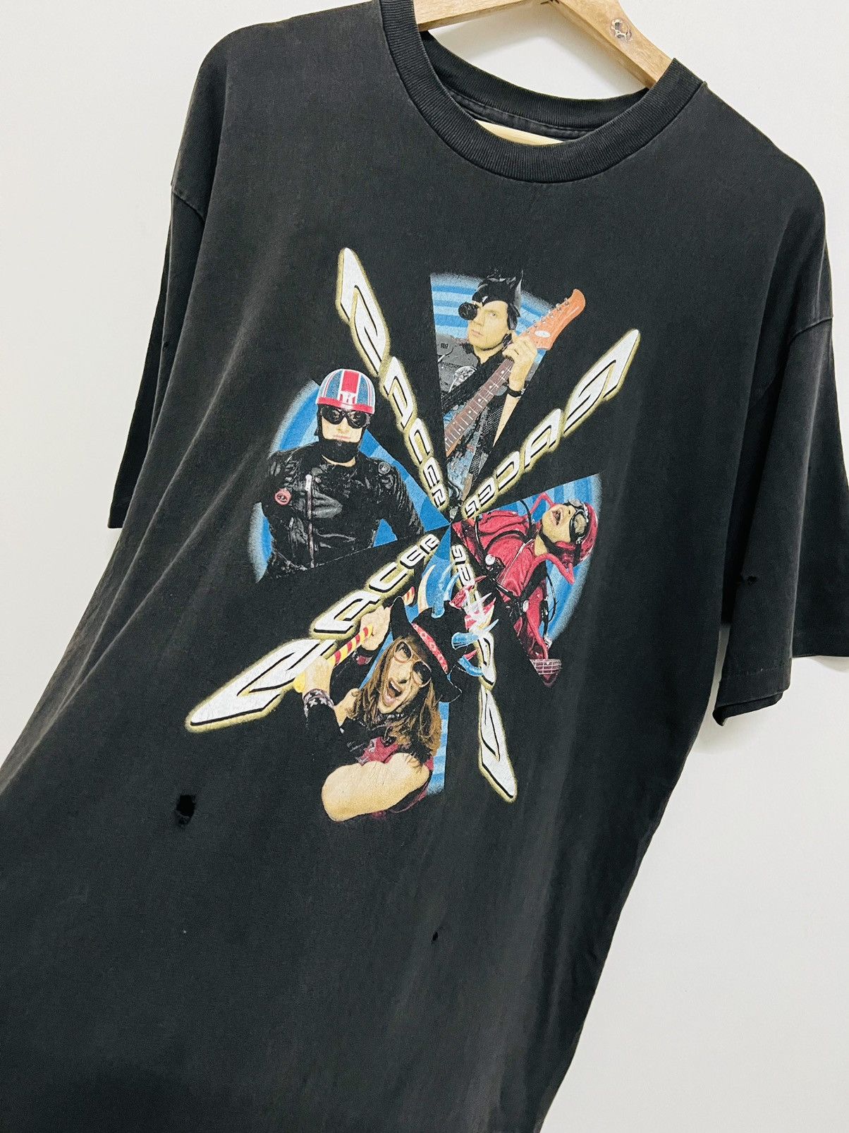 Band Tees × Vintage Vintage THRASHED Heavy Metal Racer X Superheroes Album Tee Size US L / EU 52-54 / 3 - 11 Thumbnail